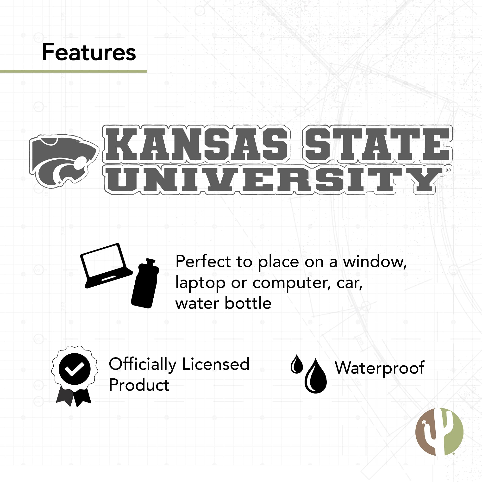 Kansas State University Wildcats K-State EMAW Logo Vinyl Decal Sticker (8 Inch) - Perfect for Laptop, Water Bottle, Car, Scrapbook & College Fan Decor