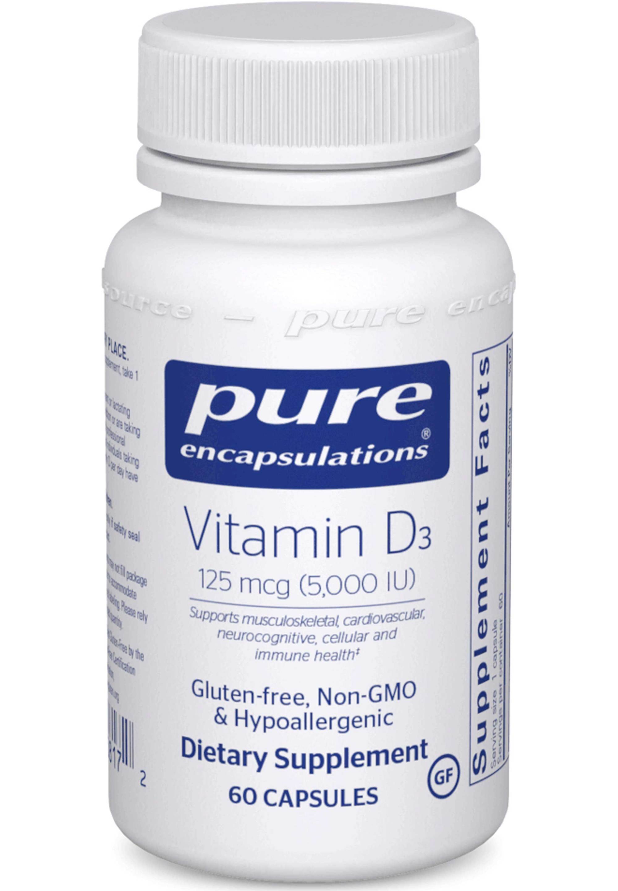 Vitamin D3 125 mcg (5,000 IU) Supplement for Immune Support & Bone Health - Daily Immune Booster for Adults & Kids