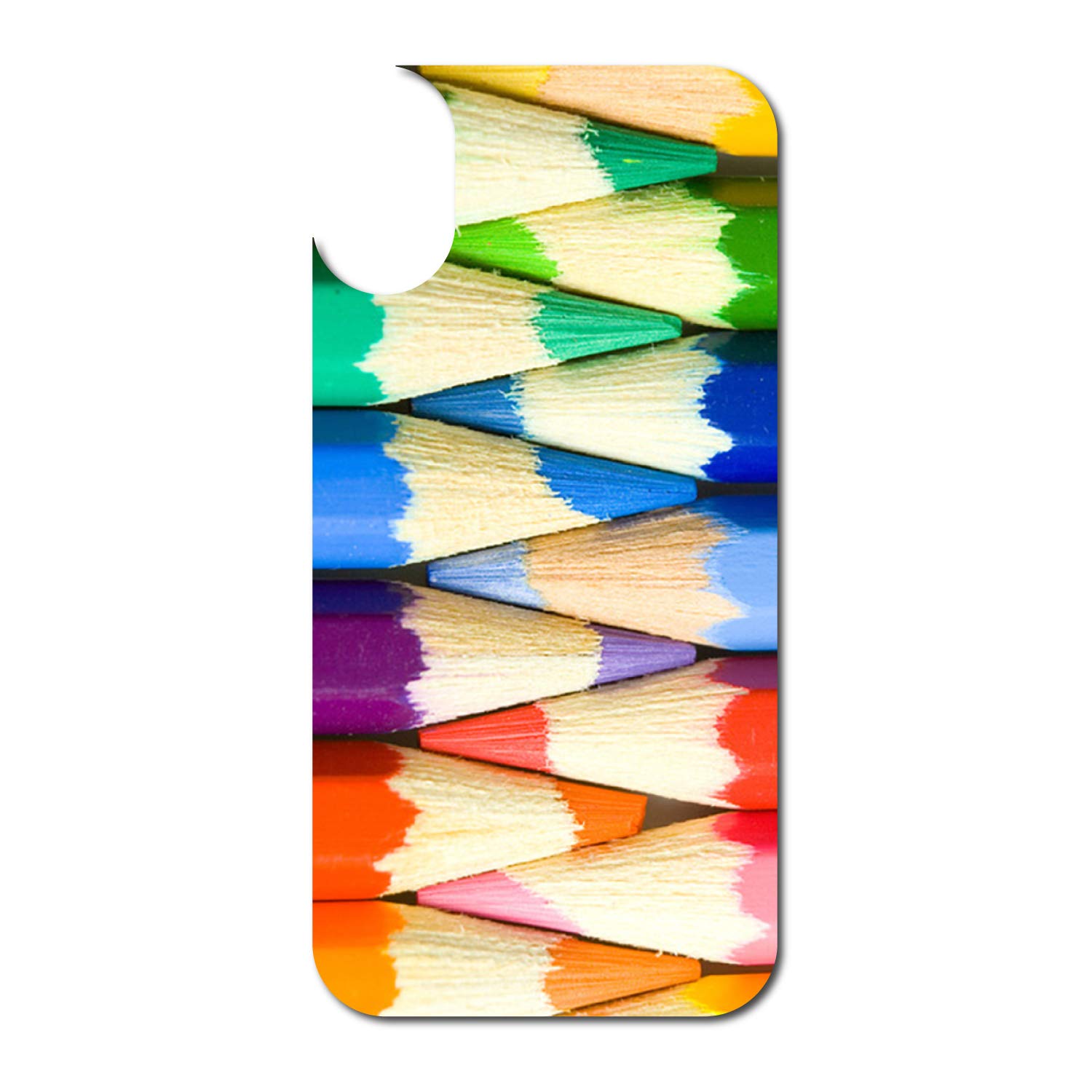 DistinctInk Custom Skin Decal for OtterBox Symmetry iPhone XR Case (6.1 Inch) - Rainbow Pencil Design - Premium Vinyl Sticker | Perfect for School, Office & Artistic Expression