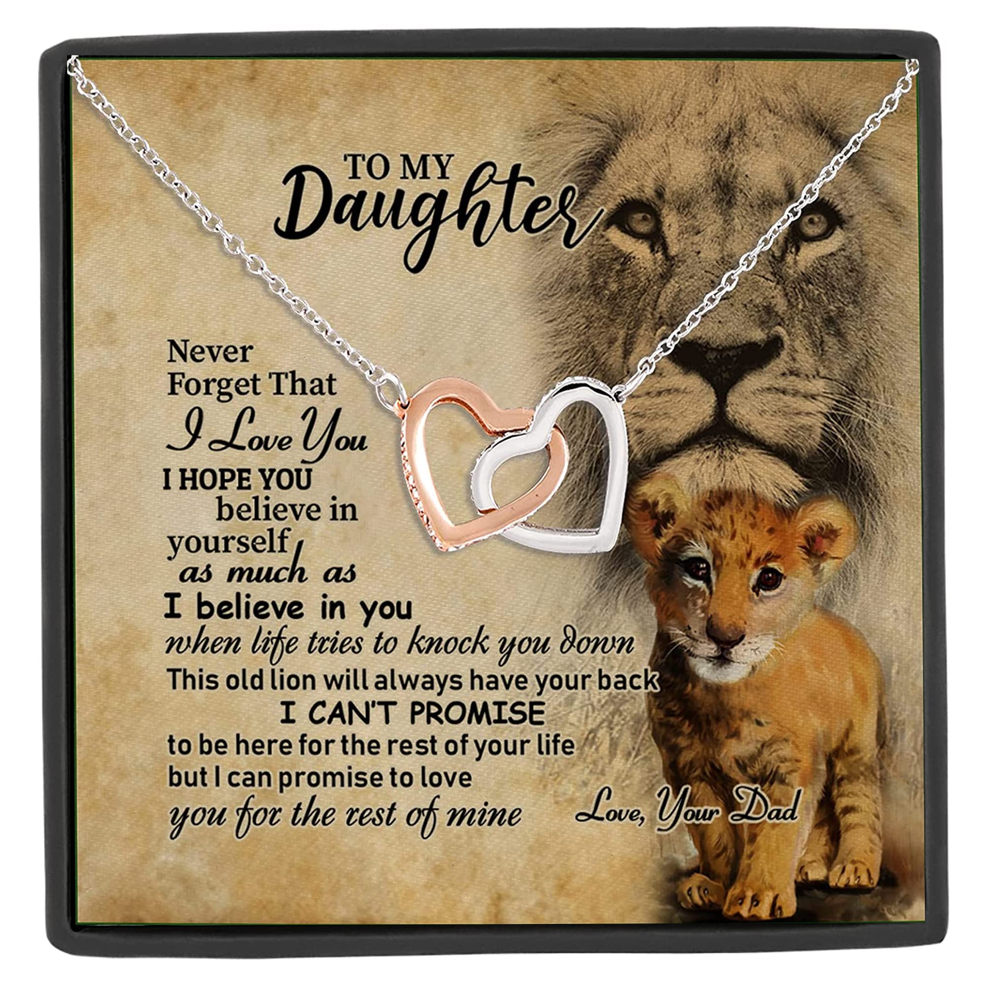 To My Daughter Necklace - Dad & Daughter Jewelry Gift for Birthday, Christmas | Personalized Luxury Necklace for Strong & Amazing Daughters | Perfect for Father-Daughter Bonding & Special Occasions