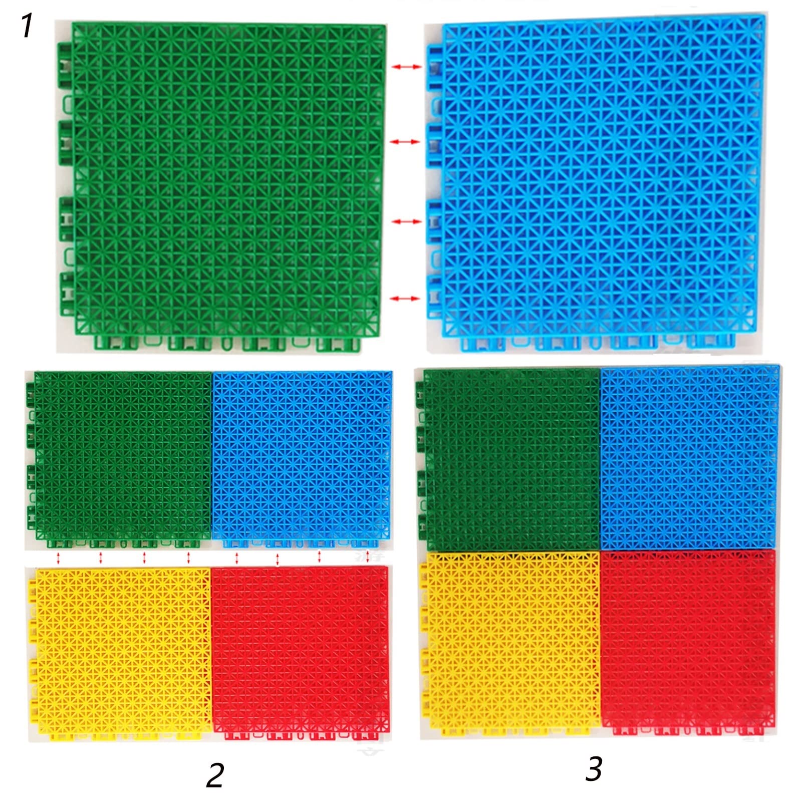 Non-Slip Interlocking Floor Mats for Outdoor Playground, Balcony & Deck - 25x25cm Blue Drainage Tiles (20-Pack) - Perfect for Kids Play Areas, Patio Flooring & Gym Mats