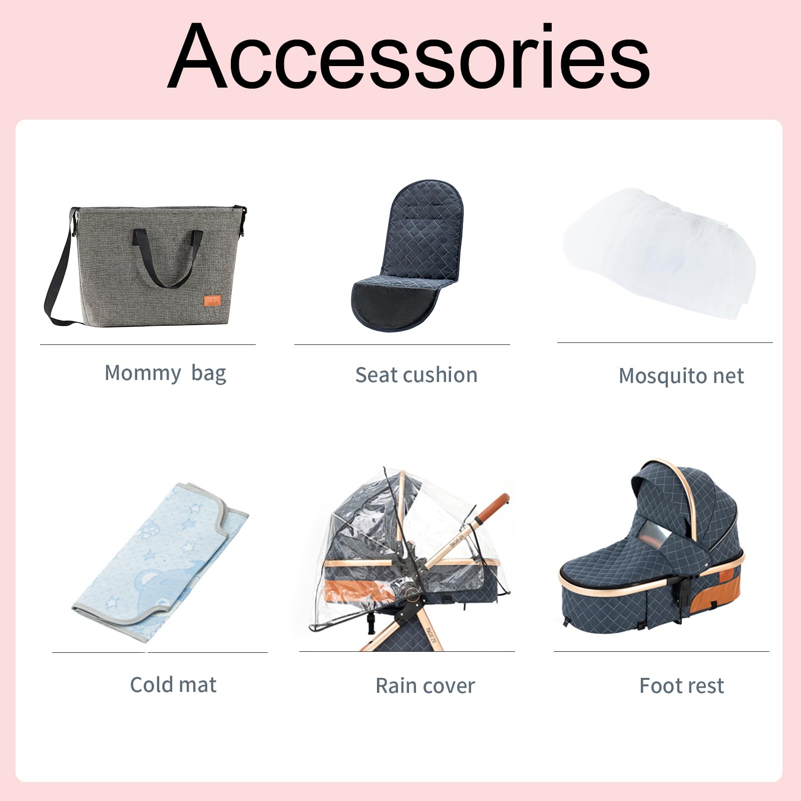 2 in 1 Baby Stroller with Bassinet - Reversible Convertible Pushchair, Portable Foldable Infant Buggy & Toddler Carriage, High Landscape Pram for Newborn (Khaki) | Perfect for Park Walks, Shopping & Travel
