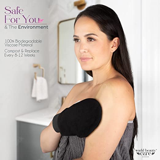 AEXONIZ Exfoliating Gloves for Body & Face - Natural Fiber Bath Gloves with Ice Roller for Tan Removal, Skin Cleansing & Exfoliation | Gentle, Sustainable & Unisex | Perfect for Spa, Shower & Skincare Routine