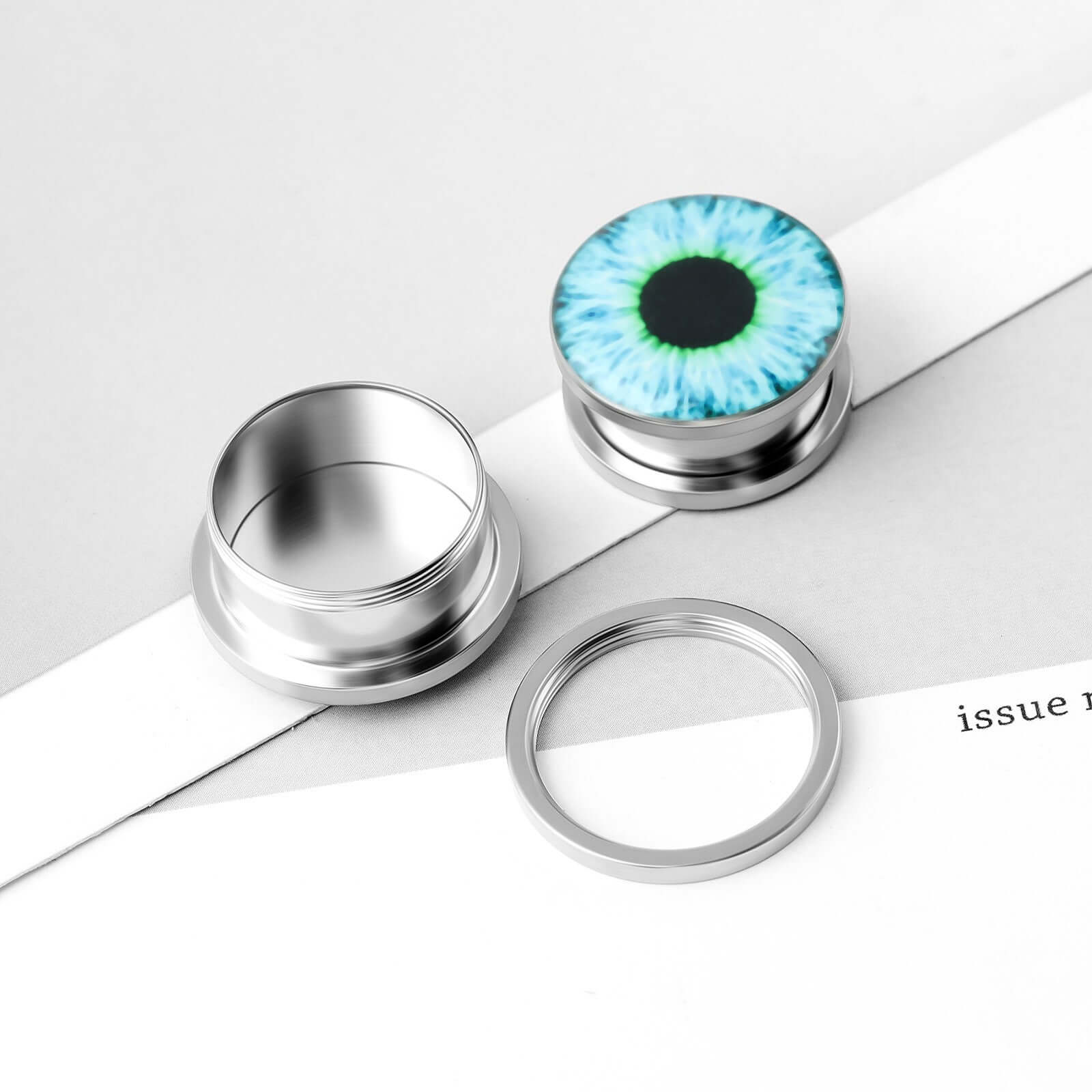Evil Eyes Single Flare Ear Tunnel Plugs Set | UZ083 | Stylish Body Jewelry for Stretching & Everyday Wear