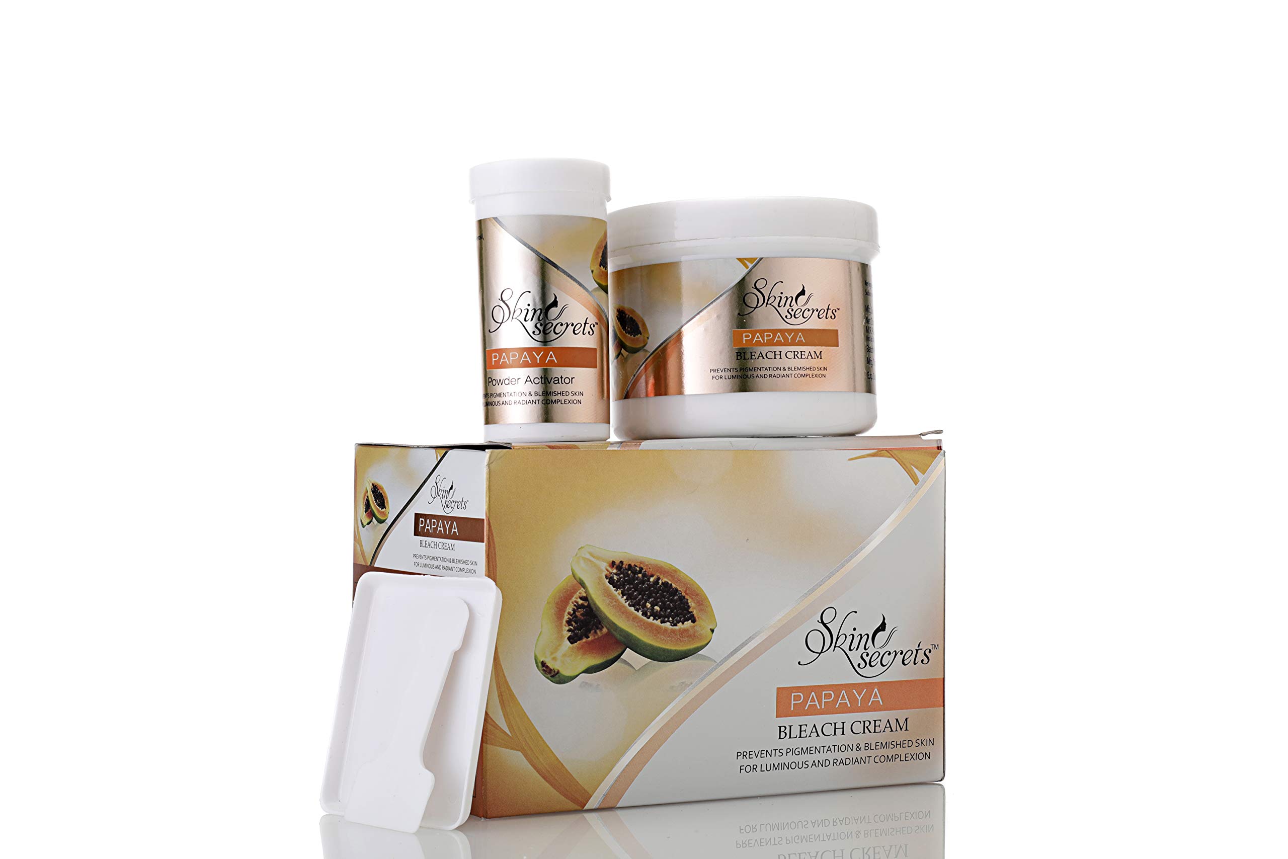 Skin Secrets Papaya Bleach Cream - 250g | Natural Skin Brightening & Whitening Treatment | Perfect for Face & Body Glow