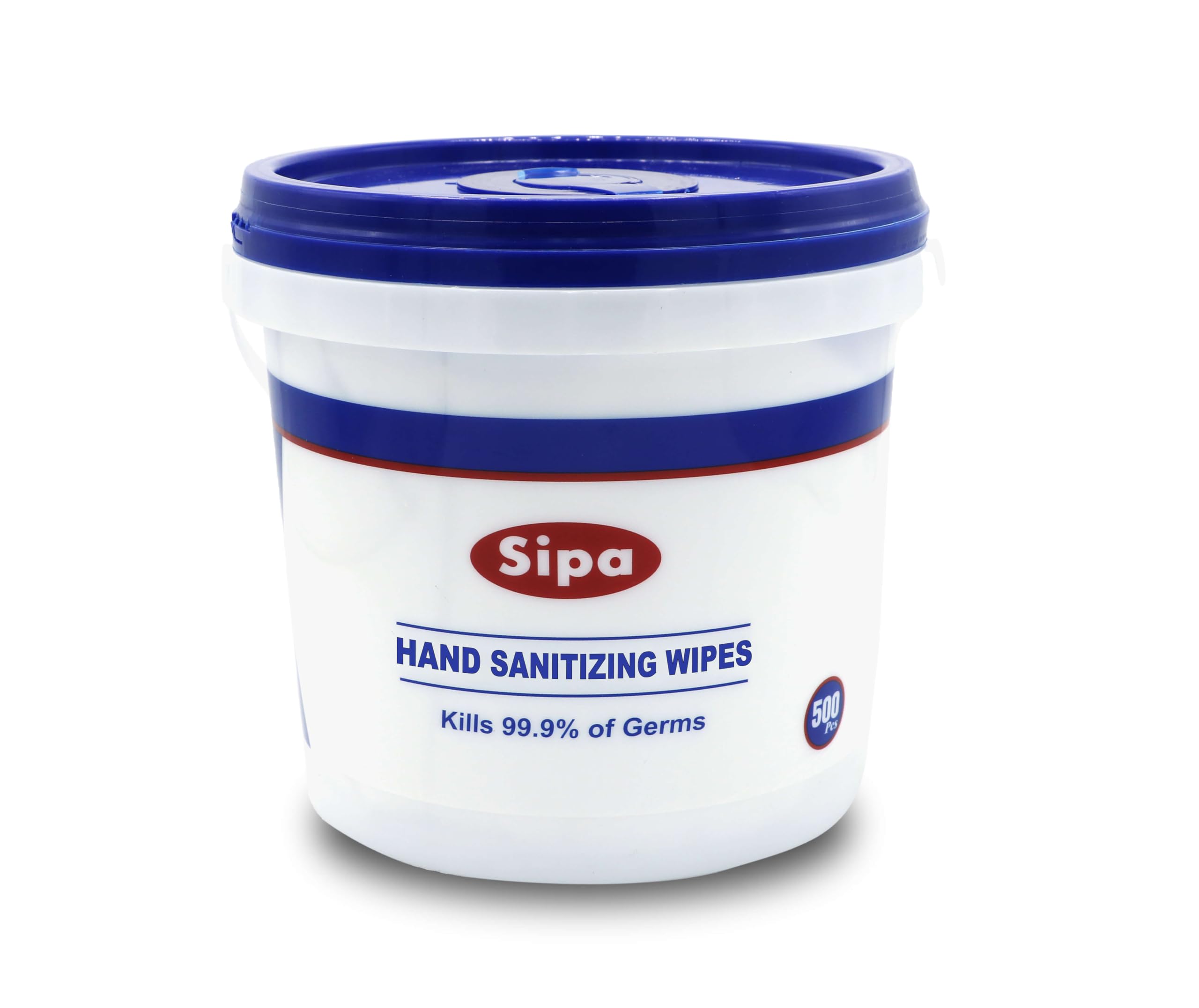 SIPA Hand Sanitizing Wipes - 500 Count Bulk Pack (2 Buckets + 6 Refills) | Alcohol-Based Disinfecting Wipes for Home, Office & Travel | Kills 99.9% Germs