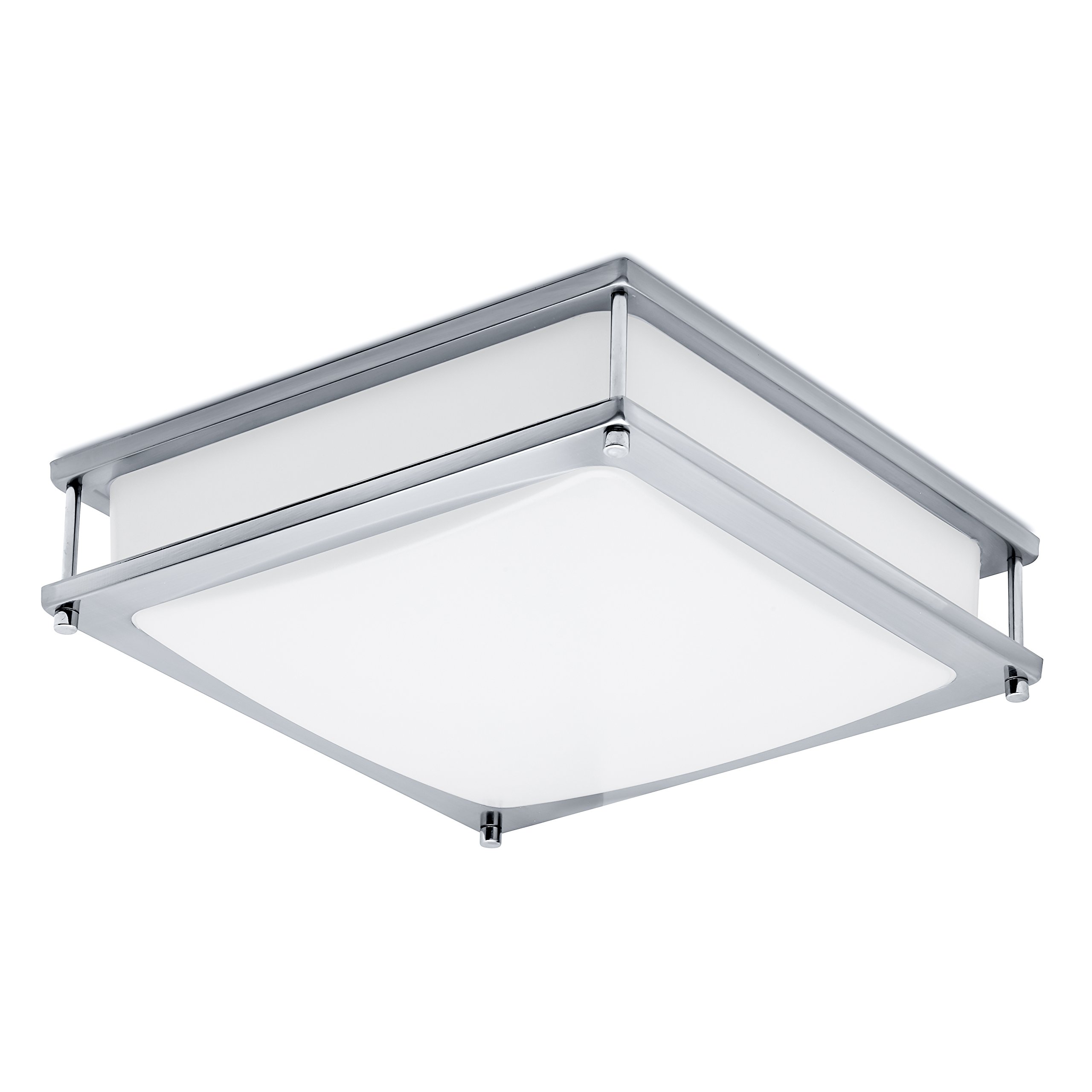 16 Inch LED Dimmable Ceiling Light Fixture - Brushed Nickel Finish, 1610 Lumens, 23W Energy Efficient (3000K Warm White) - UL & Energy Star Certified - Perfect for Bedroom, Kitchen, Hallway and Office Lighting