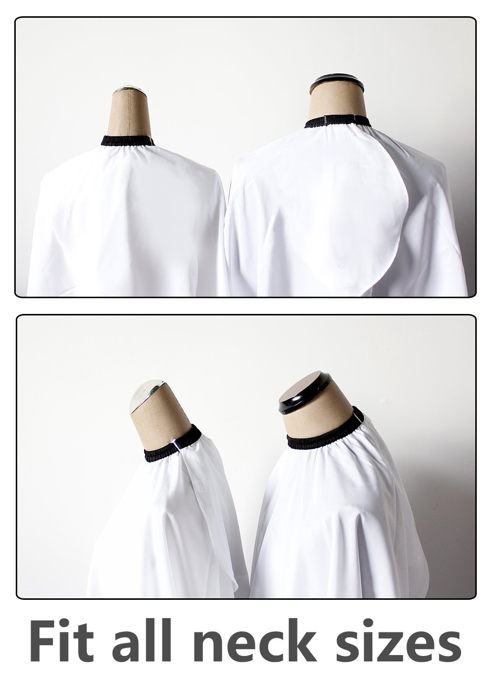 Professional Hair Cutting Salon Barber Apron - 54x62 Inch White Polyester Cape for Hairdressing, Hair Styling & Coloring | Waterproof & Durable for Salon, Home & Professional Use