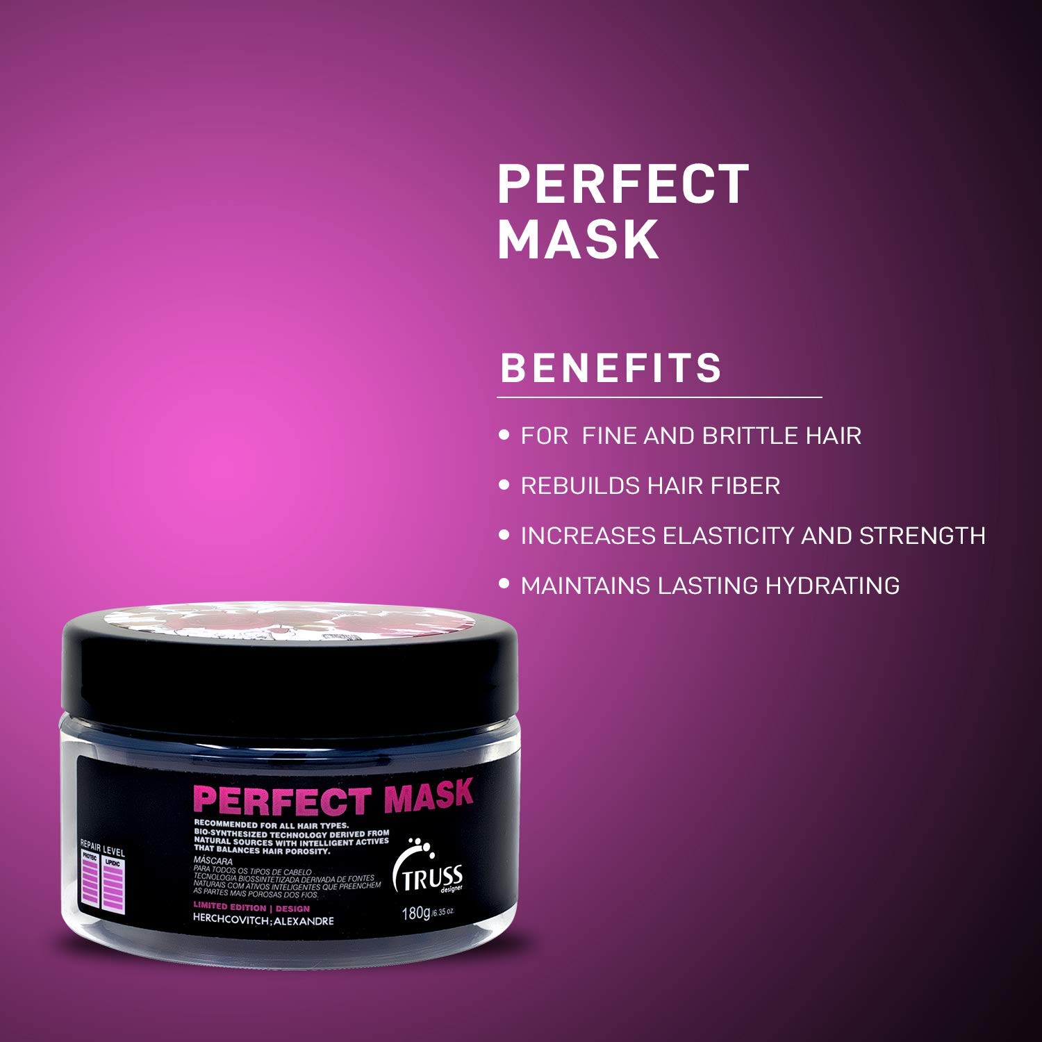 TRUSS Perfect Shampoo & Conditioner Set with Hair Mask - Sulfate Free Hair Care Kit for Damaged Hair Repair, Hydration & Shine (Best for Dry, Frizzy & Color Treated Hair) - Salon Quality Hair Treatment at Home