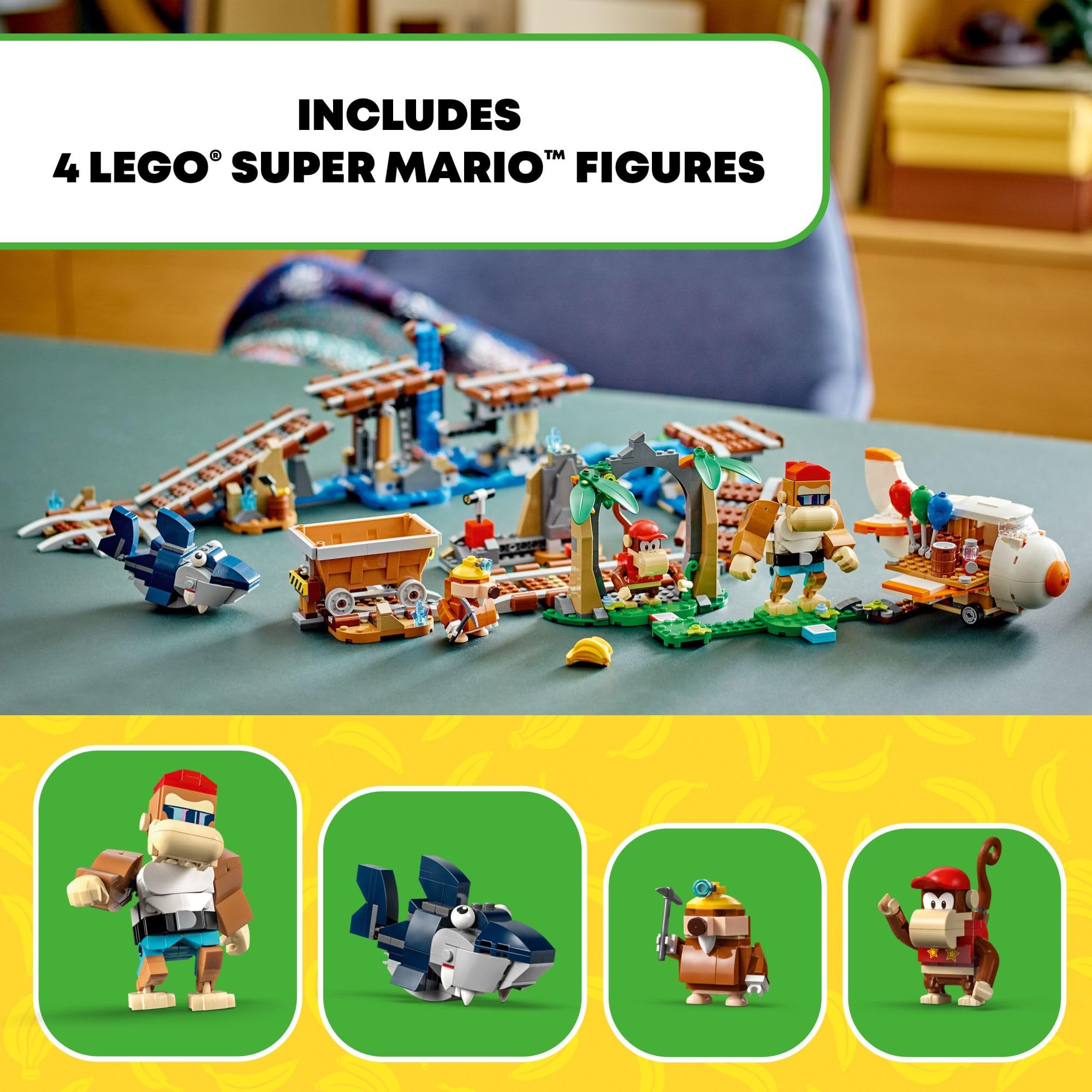 LEGO Super Mario Diddy Kong's Mine Cart Ride Expansion Set 71425 - Collectible Building Toy with Funky Kong Figure, Interactive Play for Kids Ages 8-10 | Combine with Starter Course for Endless Adventures | Perfect Gift for Mario Fans & Creative Playtime
