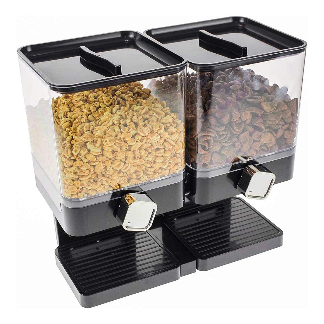 QPLKKMOI 2-Piece Airtight Food Storage Container Set - BPA-Free Clear Plastic Canisters for Flour, Cereal & Dry Goods - Kitchen & Pantry Organization with Improved Lids - Perfect for Baking, Meal Prep & Snack Storage