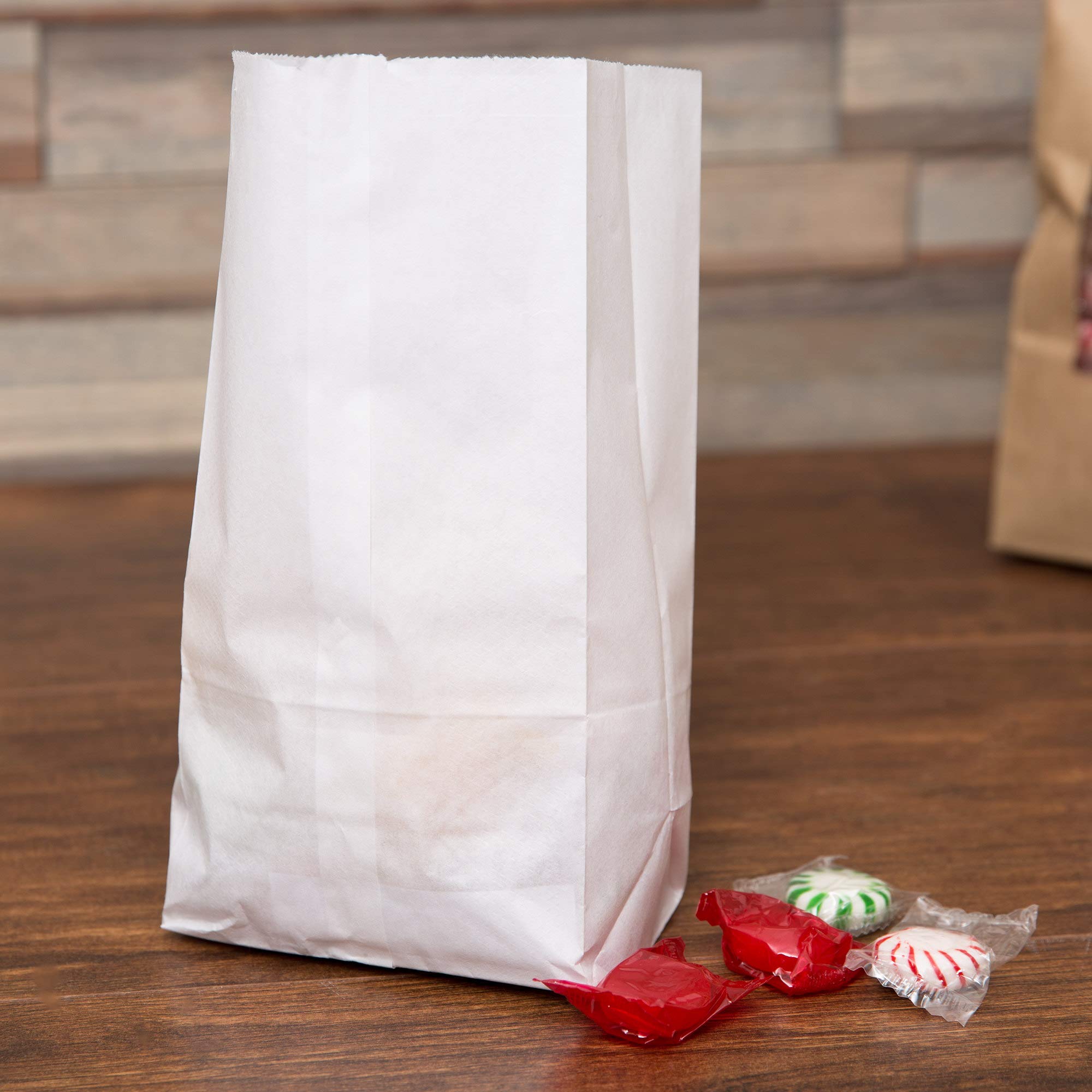 Duro White Paper Lunch Bags - 100 Pack Durable Kraft Brown Bags, 2 Lb Capacity | Eco-Friendly Disposable Food Containers for School, Office & Picnic Lunches