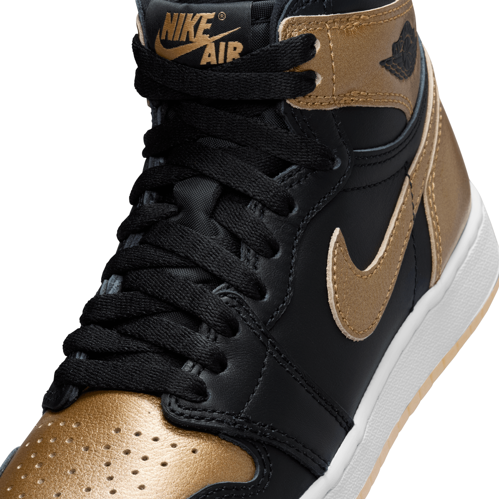 AIR JORDAN 1 RETRO HIGH OG (GS) Sneakers - Black/Metallic Gold - Men's Basketball Shoes for Streetwear & Casual Wear