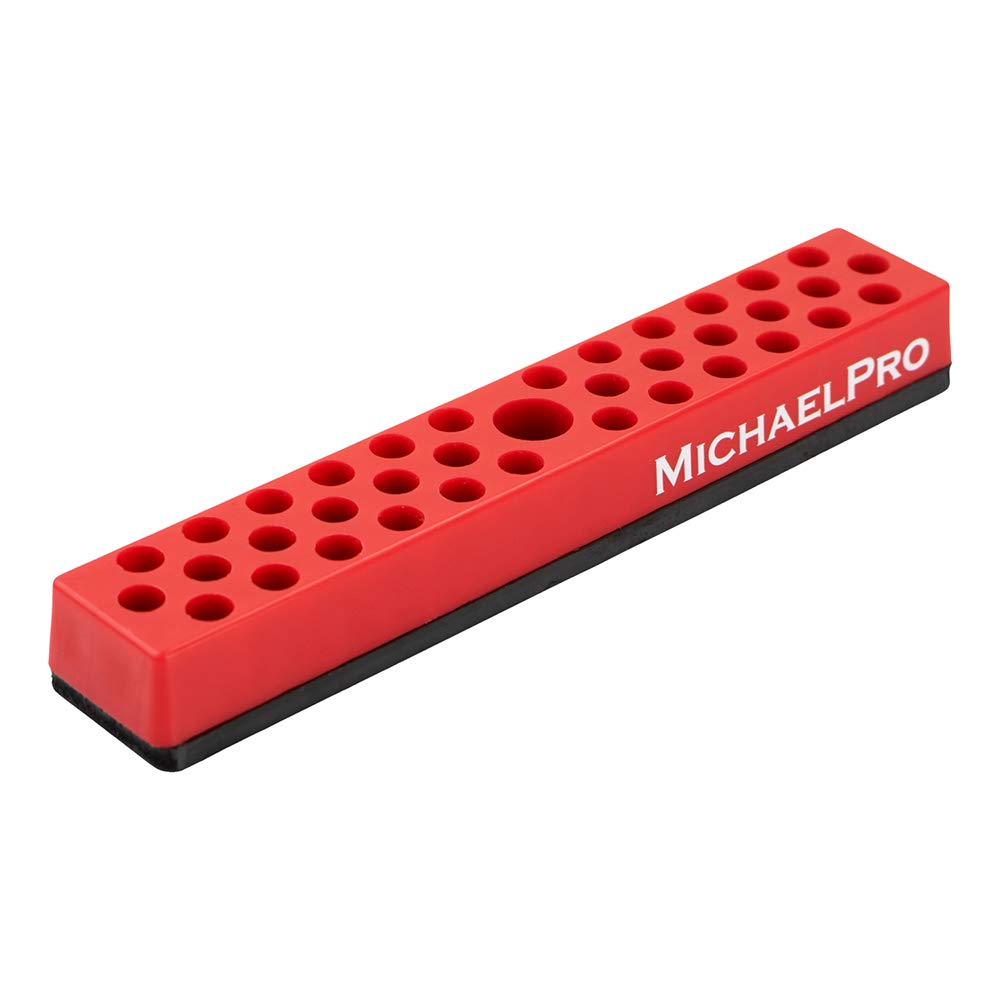 MichaelPro MP014004 36-Piece Magnetic Hex Bits Holder - Strong Magnetic Base Tool Organizer (Red) | Perfect for DIY Projects, Auto Repair & Workshop Organization
