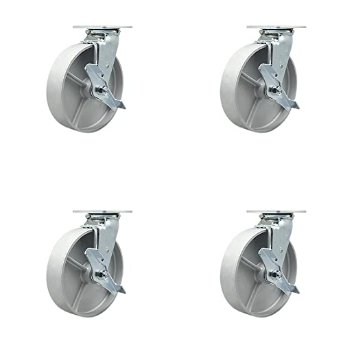 4 Swivel - Top Lock Brakes - Silver
