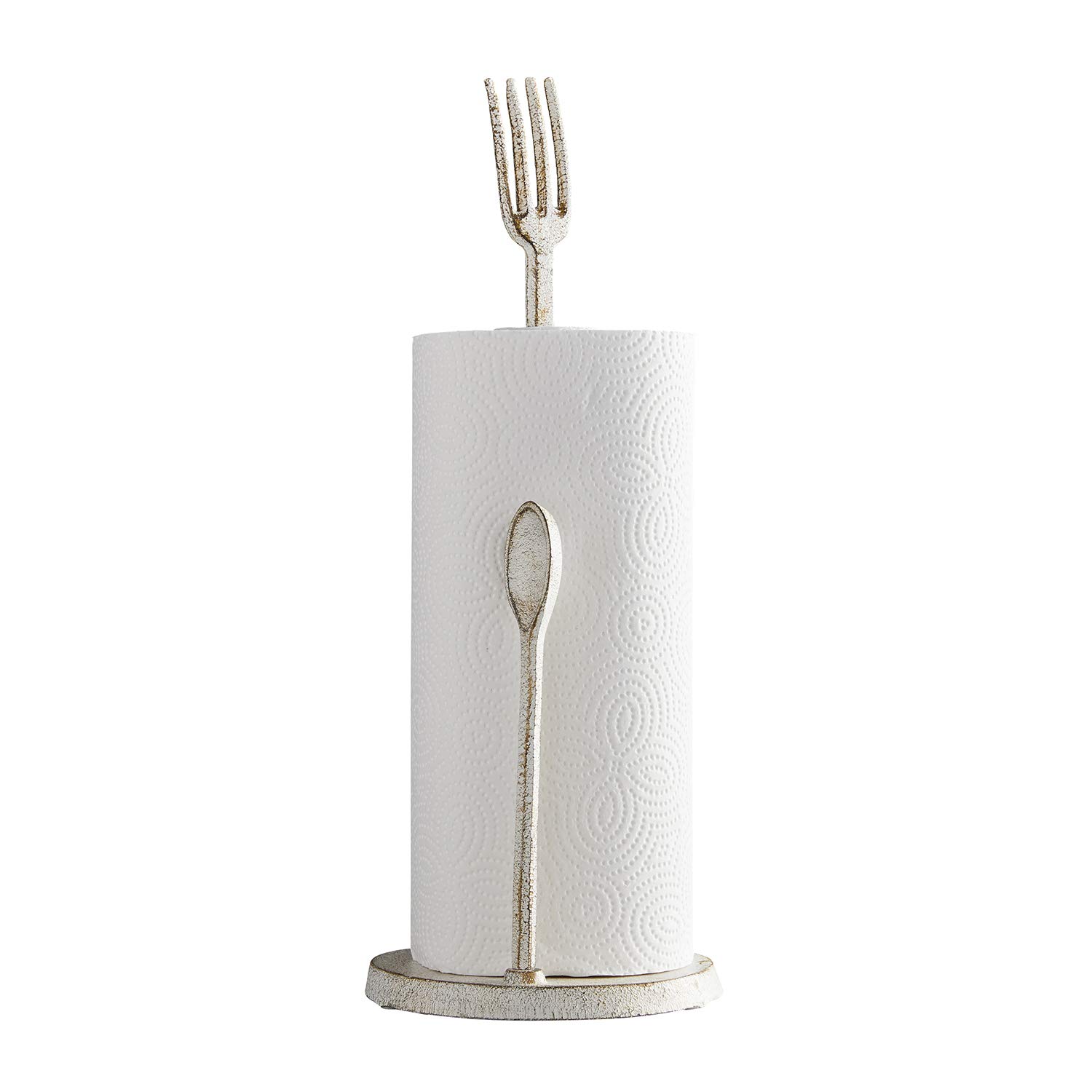 47th & Main Rustic White Cast Iron Paper Towel Holder - 15.75