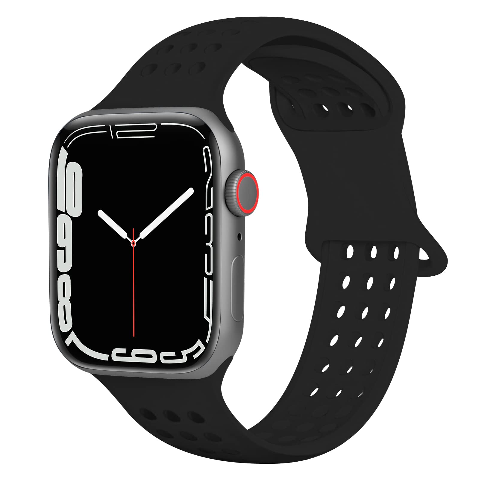 Lyfatz Sport Bands for Apple Watch 38mm 40mm 41mm 42mm 44mm 45mm 49mm - Breathable Soft Silicone Replacement Strap Compatible with iWatch Series SE Ultra 8 7 6 5 4 3 2 1 - Perfect for Running, Gym Workouts & Everyday Wear (Men & Women)
