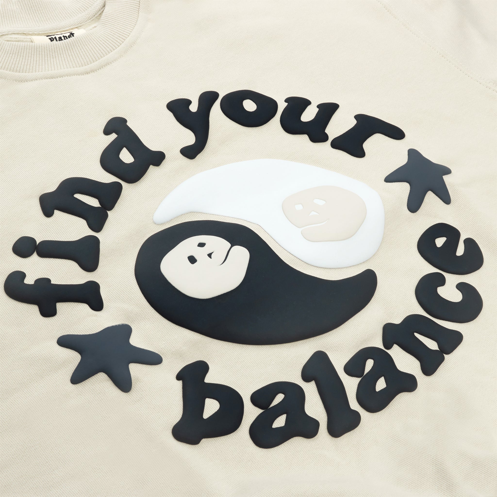 Broken Planet Find Your Balance Bone White Crewneck Sweatshirt - Unisex Streetwear for Casual Outfits & Loungewear