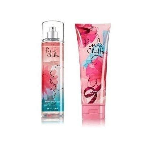 Bath & Body Works Pink Chiffon Ultra Shea Body Cream & Fragrance Mist Gift Set - Moisturizing & Scented Duo for Women, Perfect for Daily Skincare & Gifting