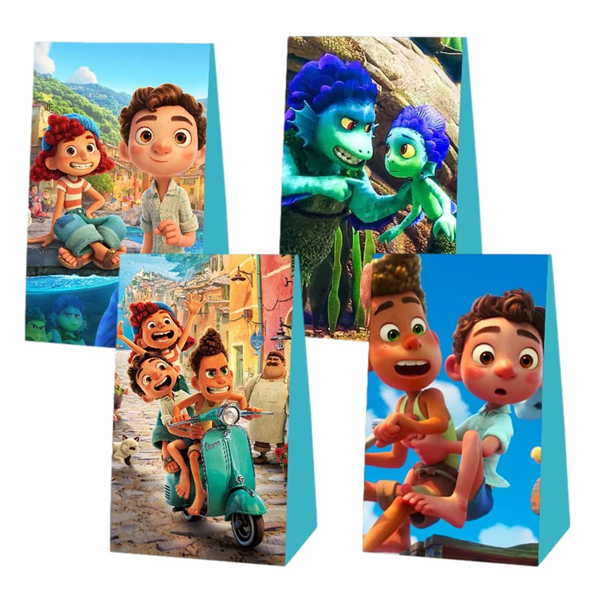 12-Piece Luca Themed Party Gift Bags Set - Birthday Party Favors & Decorations for Kids - Perfect for Luca Movie Themed Parties, Birthday Celebrations, and Special Events