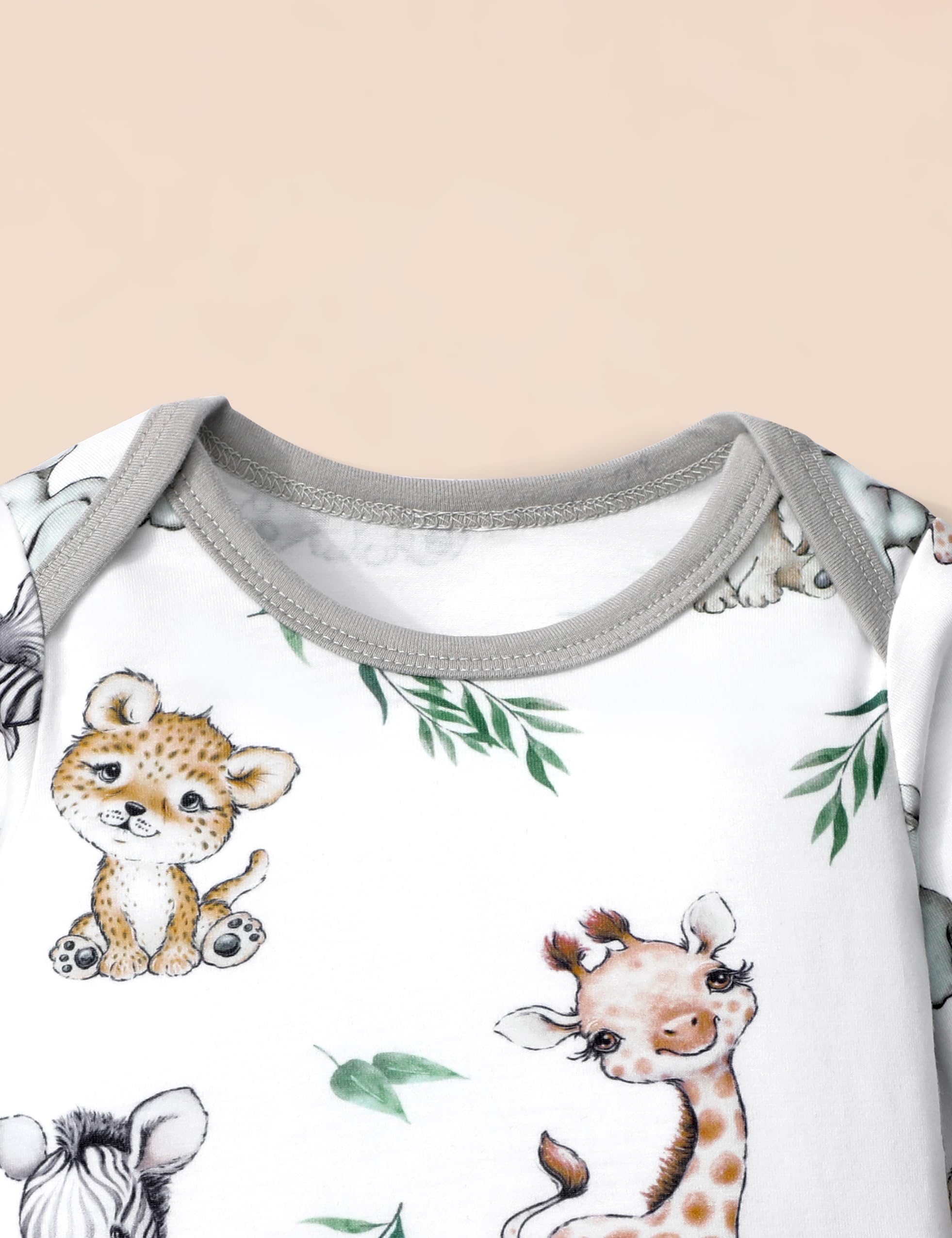 Baby Boy Clothes - Long Sleeve Animal Print Romper & Plaid Overalls Jumpsuit | Cute Outfits for Newborns & Infants | Perfect for Playdates, Photo Shoots & Special Occasions