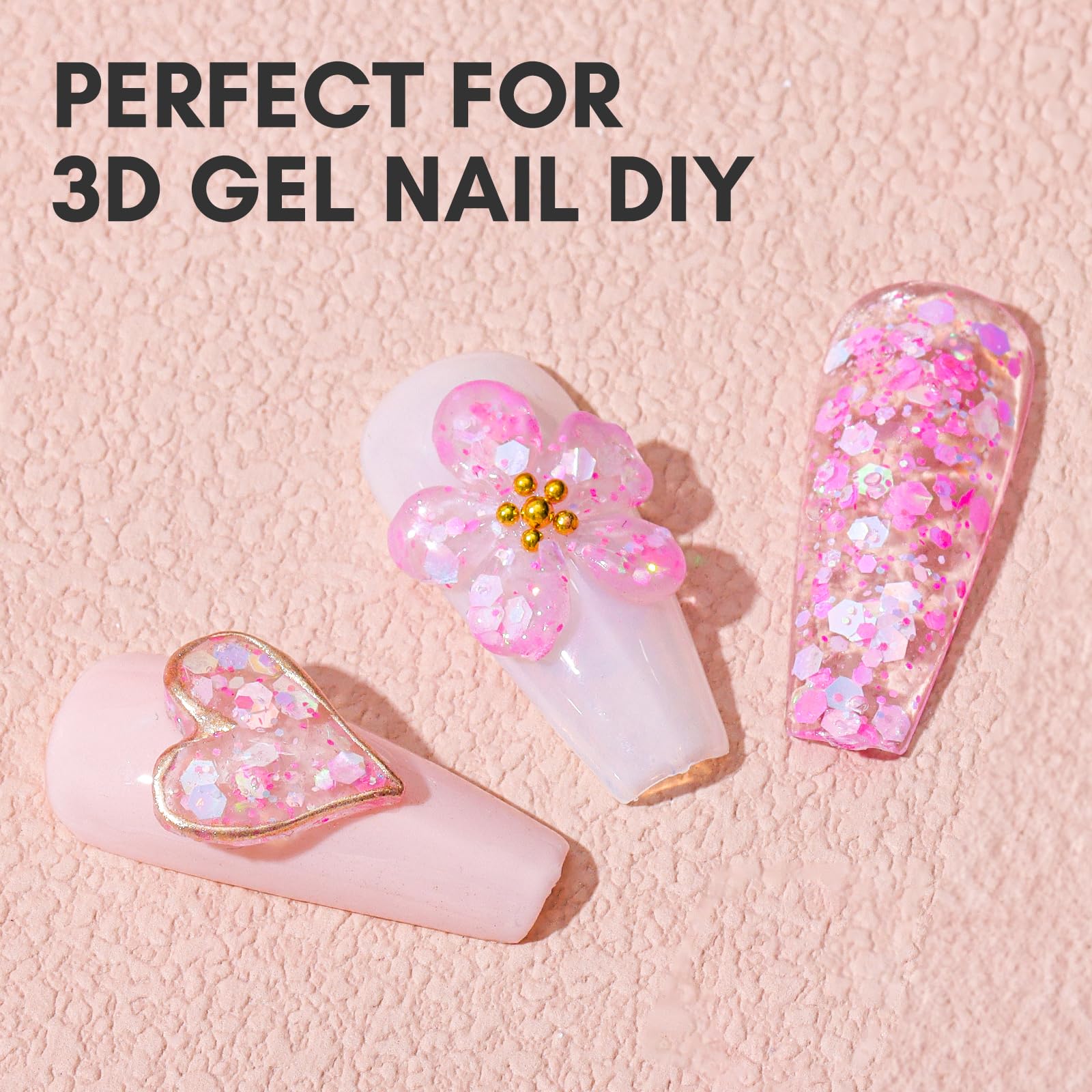 Makartt 4-in-1 Solid Gel Builder for Nail Extensions - 3D Sculpting Gel, UV Nail Glue & Hard Gel for Acrylic Nails & Rhinestones (15ml x 2 Bottles, Clear) | Professional Salon & DIY Home Manicure | UV/LED Lamp Required
