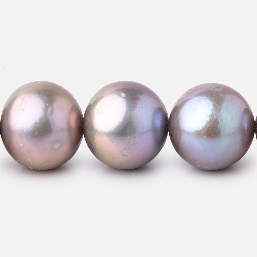 11-13.5mm Violet Silver Freshwater Pearl Necklace - 16 Inch AA Grade with 33 Near Round Beads - Perfect for Bridal Jewelry, Wedding Gifts & Elegant Occasions