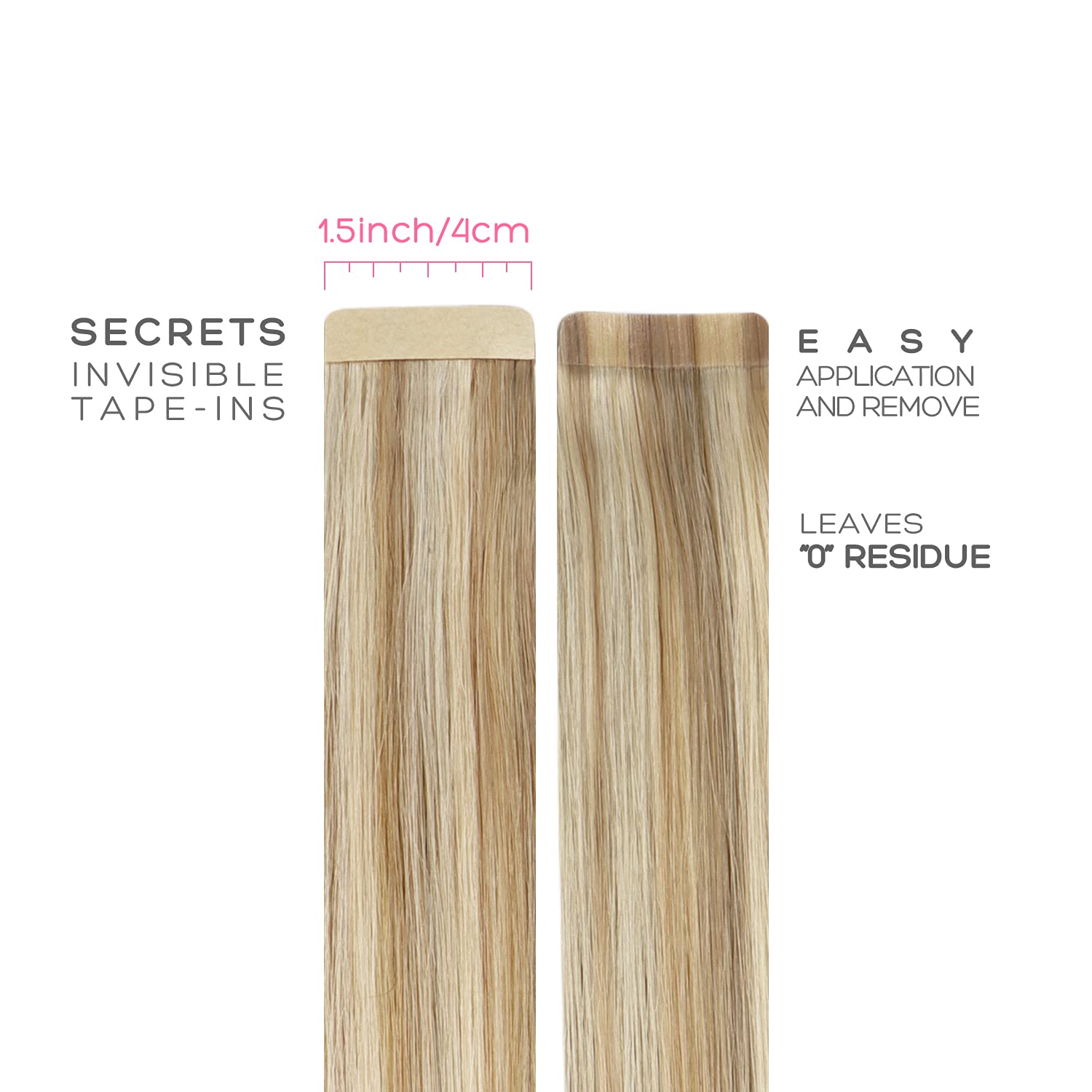 Marat Tape in Hair Extensions 24 Inch - Light Blonde Highlighted Golden Blonde 50g Real Human Hair Extensions | Natural Straight Tape-in Extensions for Volume & Length | Perfect for Weddings, Parties & Daily Styling