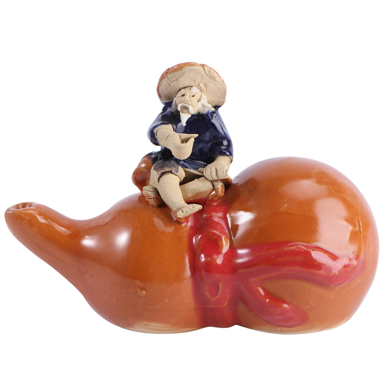Ceramic Miniature Fisherman Statue - Chinese Sitting Fishing Figurine for Fish Tank, Bonsai & Home Decor | Perfect for Aquarium, Zen Garden & Desktop Display