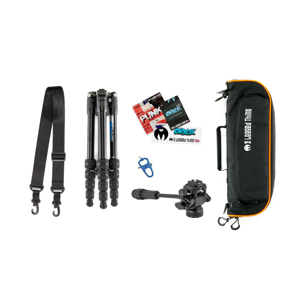 Punks Corey 2.0 Professional Video Tripod Kit with AirHed Trinity Stabilizer - Heavy Duty Camera Stand for DSLR, Mirrorless & Smartphones - Perfect for Vlogging, Live Streaming & Outdoor Photography