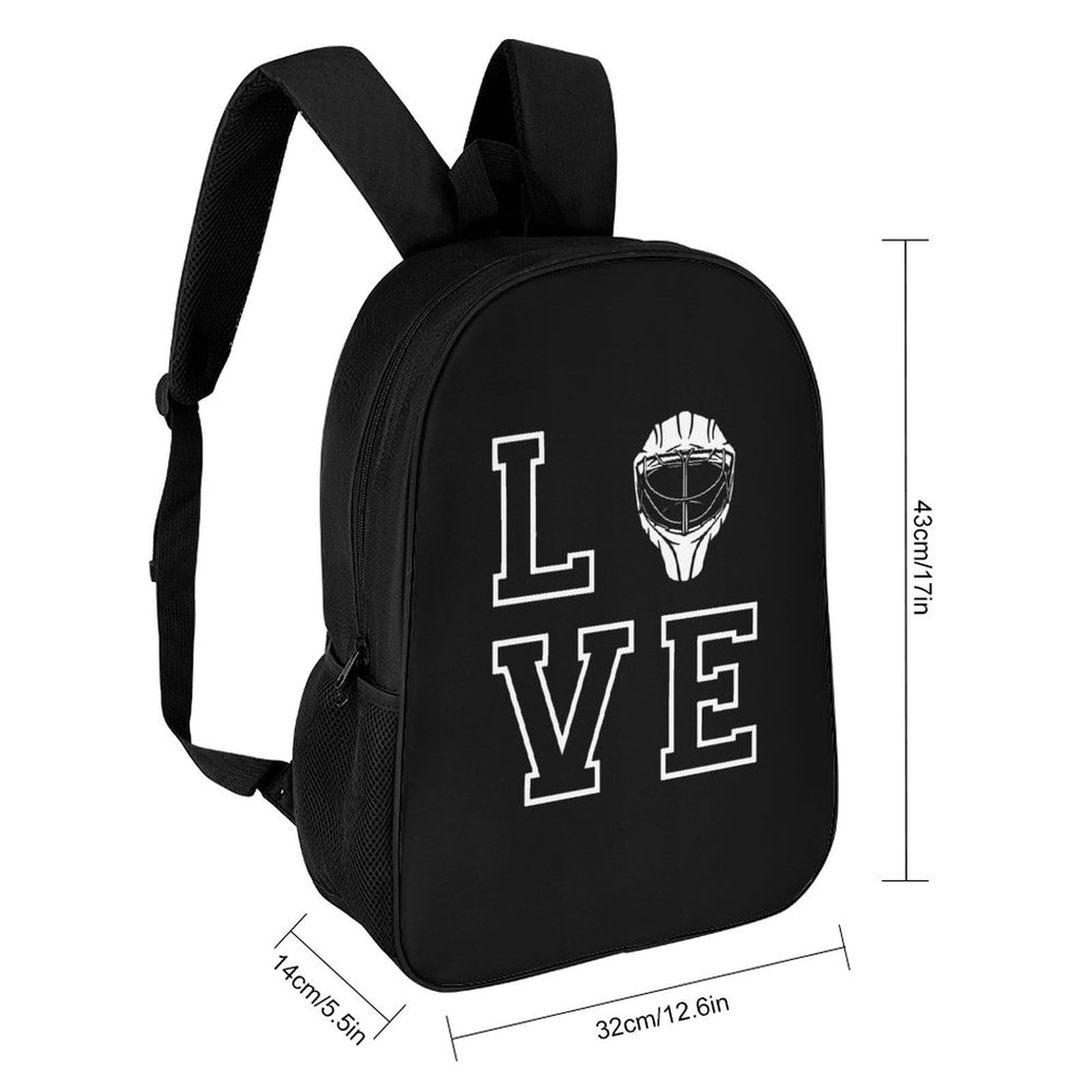 IOEDTHBJ Love Hockey Backpack - 17 Inch Laptop Backpack for Men & Women, 3D Printed School Computer Bag with Stylish Design - Perfect for Work, College & Travel
