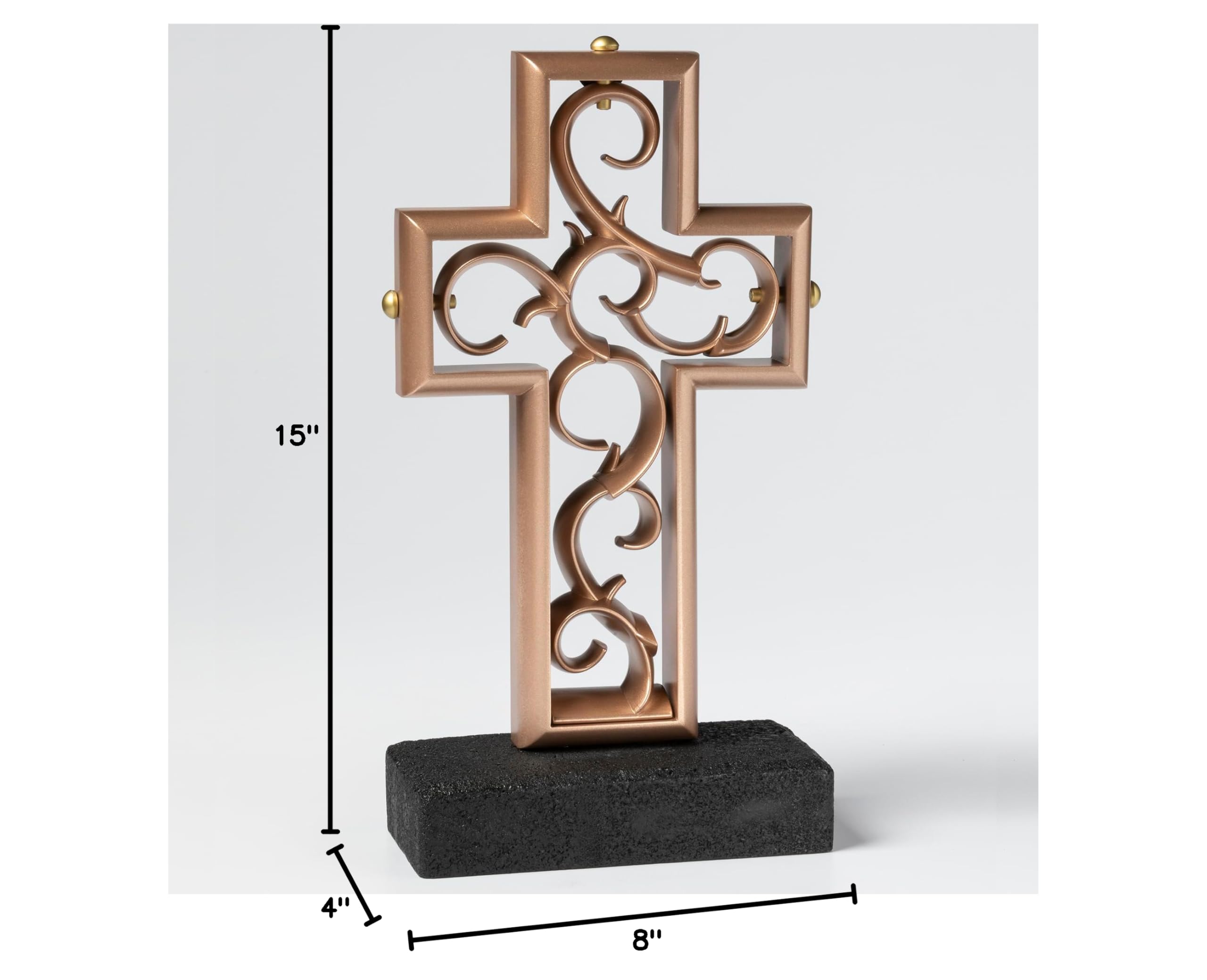 Unity Cross® Metallic Rose Gold Wedding Unity Candle Set - Elegant Rustic Alternative to Unity Sand Ceremony for Weddings, Vow Renewals & Romantic Decor