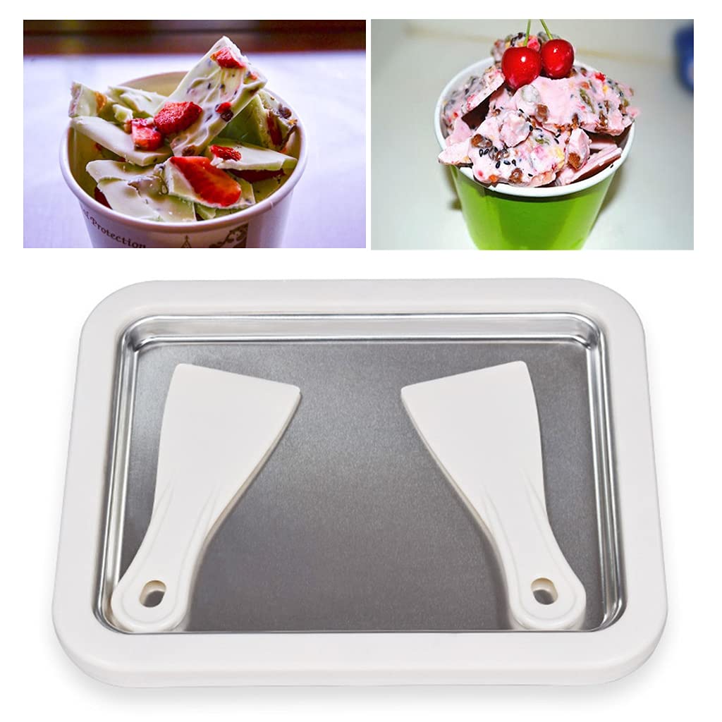 Sweet Spot Ice Cream Maker - Fun DIY Homemade Rolled Ice Cream Machine for Kids with 2 Spatulas, White (10.23x8.26 Inches) - Perfect for Birthday Parties, Summer Treats & Family Bonding Activities