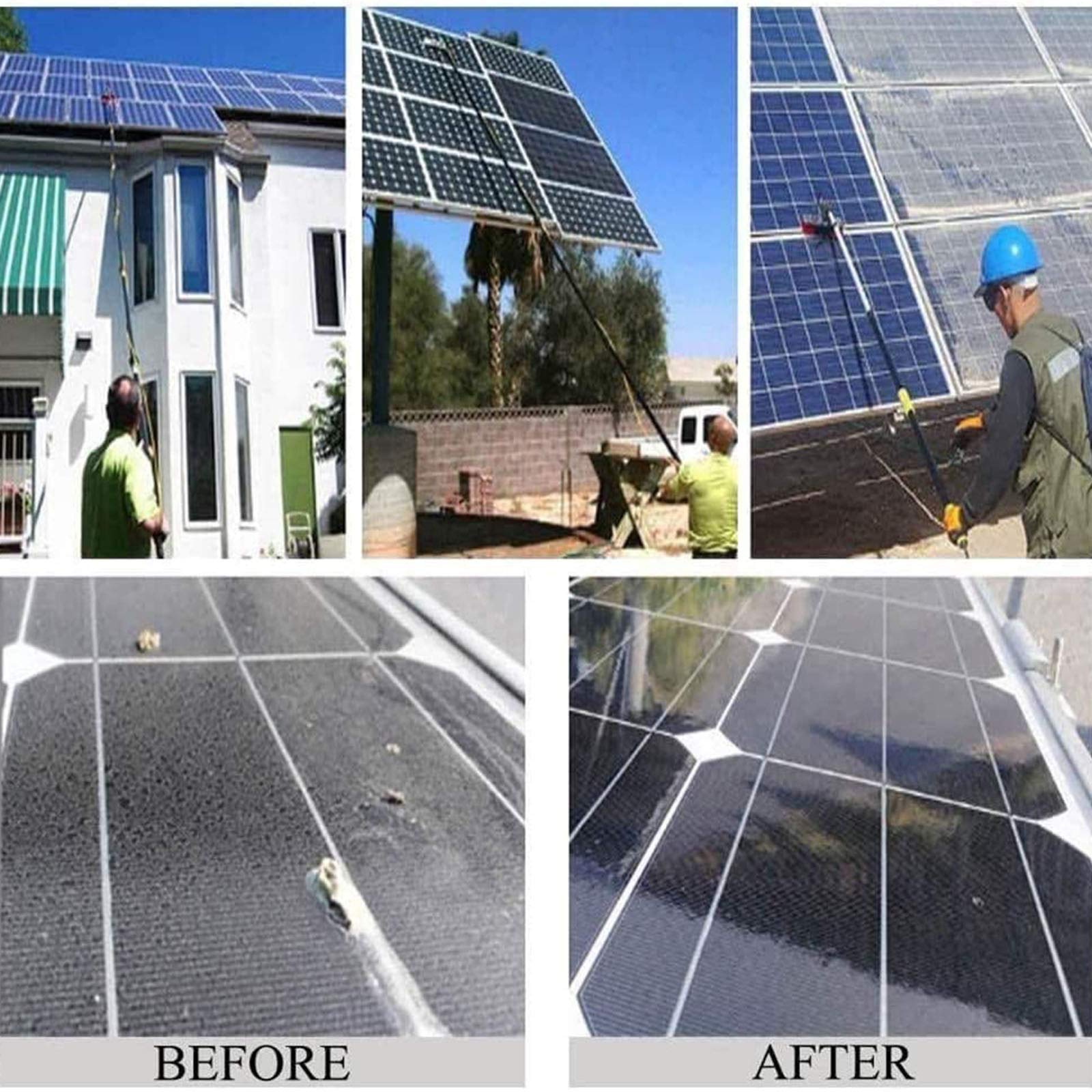 **Water Fed Pole Kit - 18FT/5.4M Telescopic Window & Solar Panel Cleaning System with Brush - Perfect for High-Rise Windows, Solar Panels, and Hard-to-Reach Surfaces**