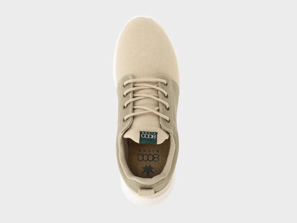 Eco-Friendly Vegan Hemp Sneakers for Men - Beige & Green | Comfortable Sustainable Shoes for Casual Wear & Outdoor Activities