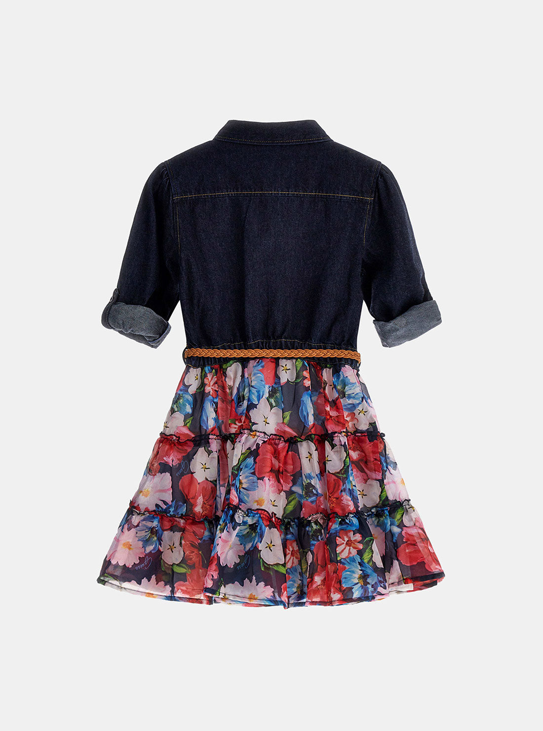 Blue Floral Long Sleeve Dress for Women - Elegant Flowy Midi Dress with Ruffle Hem (Size 7-16) - Perfect for Spring Weddings, Garden Parties & Date Nights