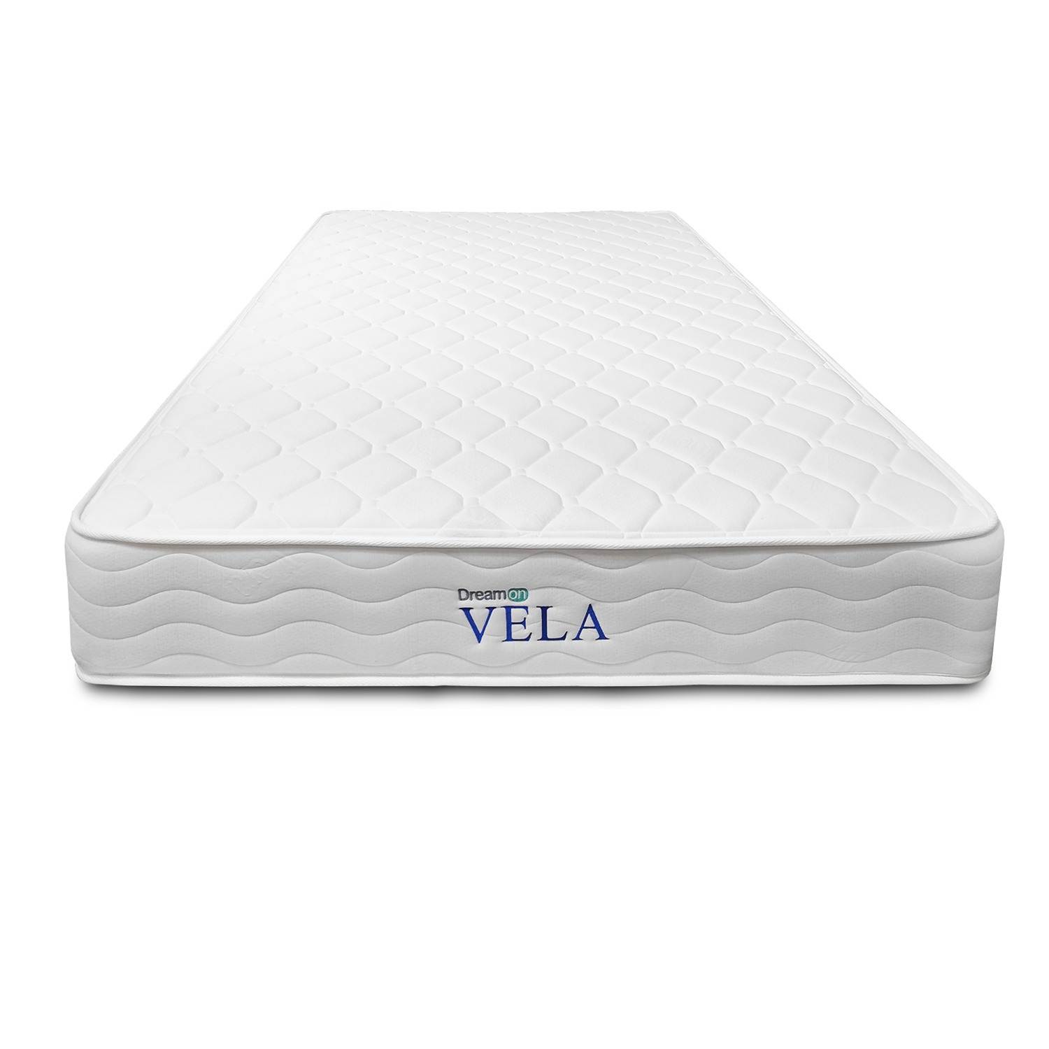 DreamOn Vela Grey Semi-Double Bed Frame & Mattress Combo Set (120cm Rectangular) with Free Pillow - Perfect for Guest Rooms, Small Apartments & Dormitories