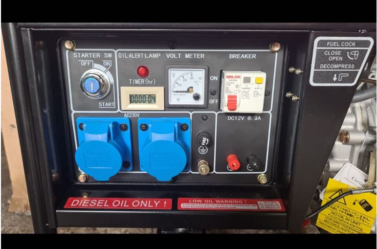 Aiko Denko KDE3300E 2.8KVA 230V 50Hz Portable Diesel Generator Without Battery - Backup Power for Home, Camping & Emergency Use