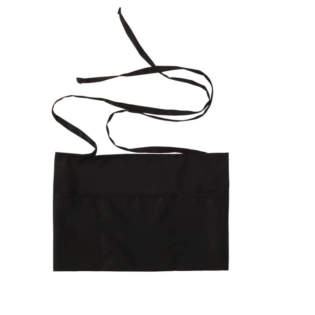 Black Waist Apron for Kitchen & Waitresses - Durable & Stylish for Cooking & Serving