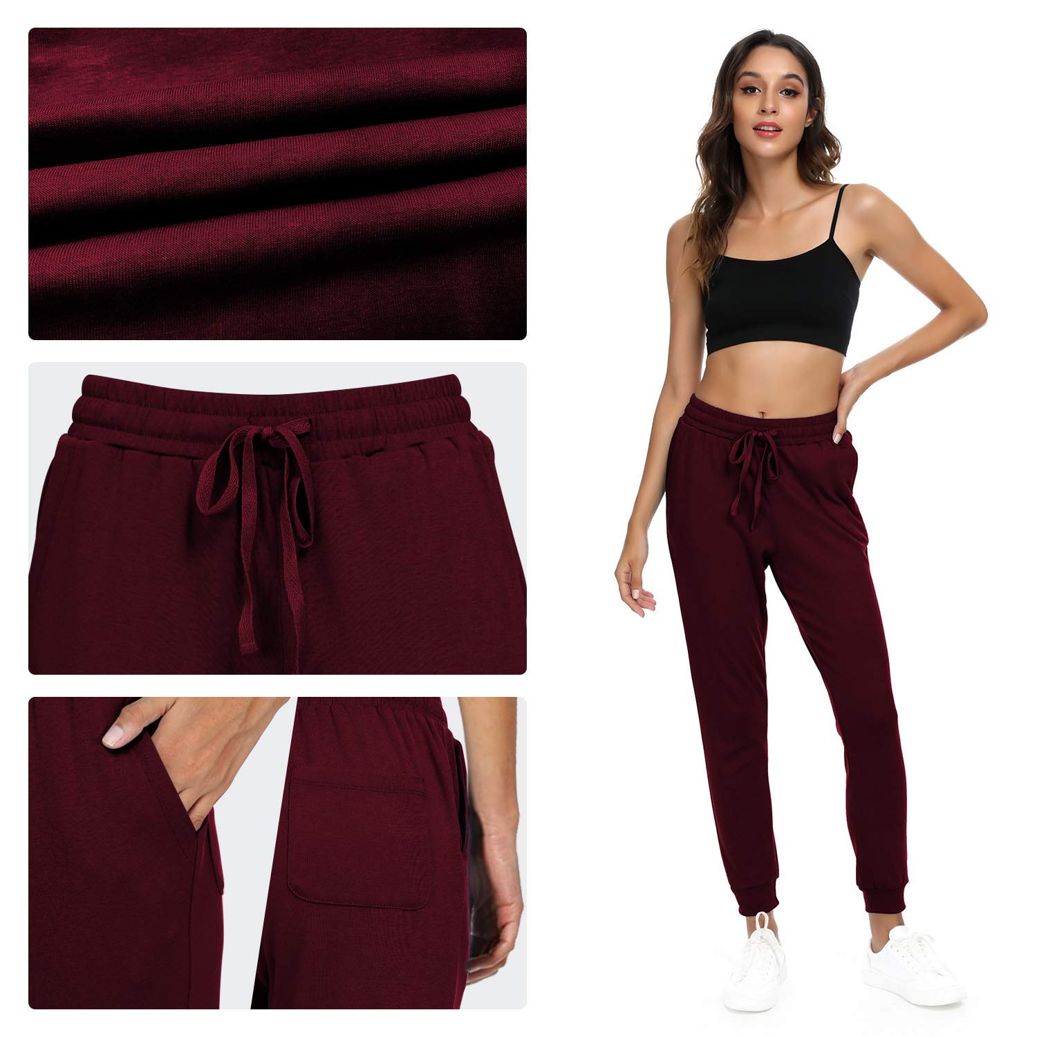 Women's Cotton Joggers Pants - Tapered Workout Yoga Sweatpants with Pockets for Running, Lounge & Casual Wear | Comfortable Activewear for Women