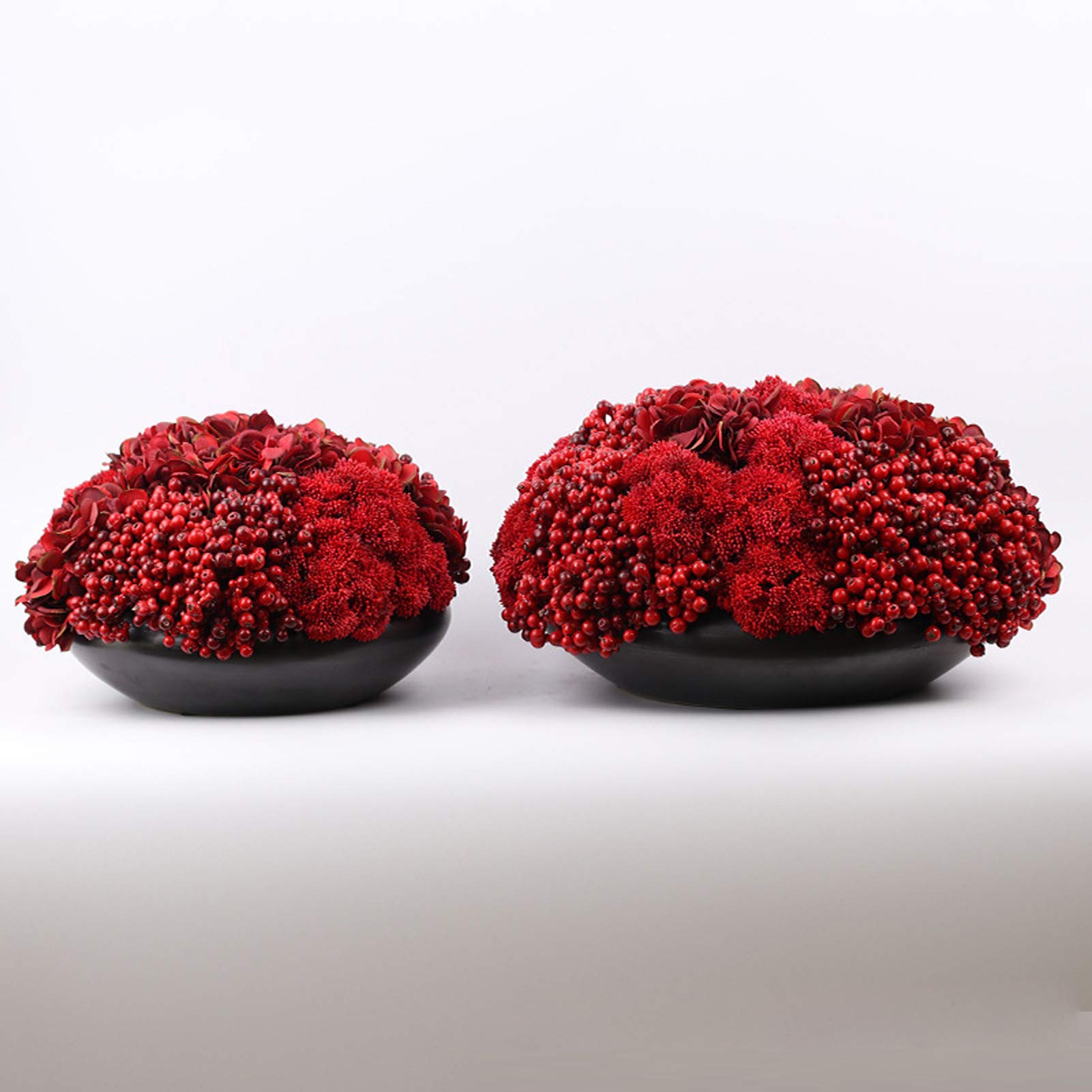 Exquisite Handmade Artificial Floral Decorations - Red Tuba Circular Plant Set for Home Decor | Perfect for Living Room, Bedroom, and Office Decoration