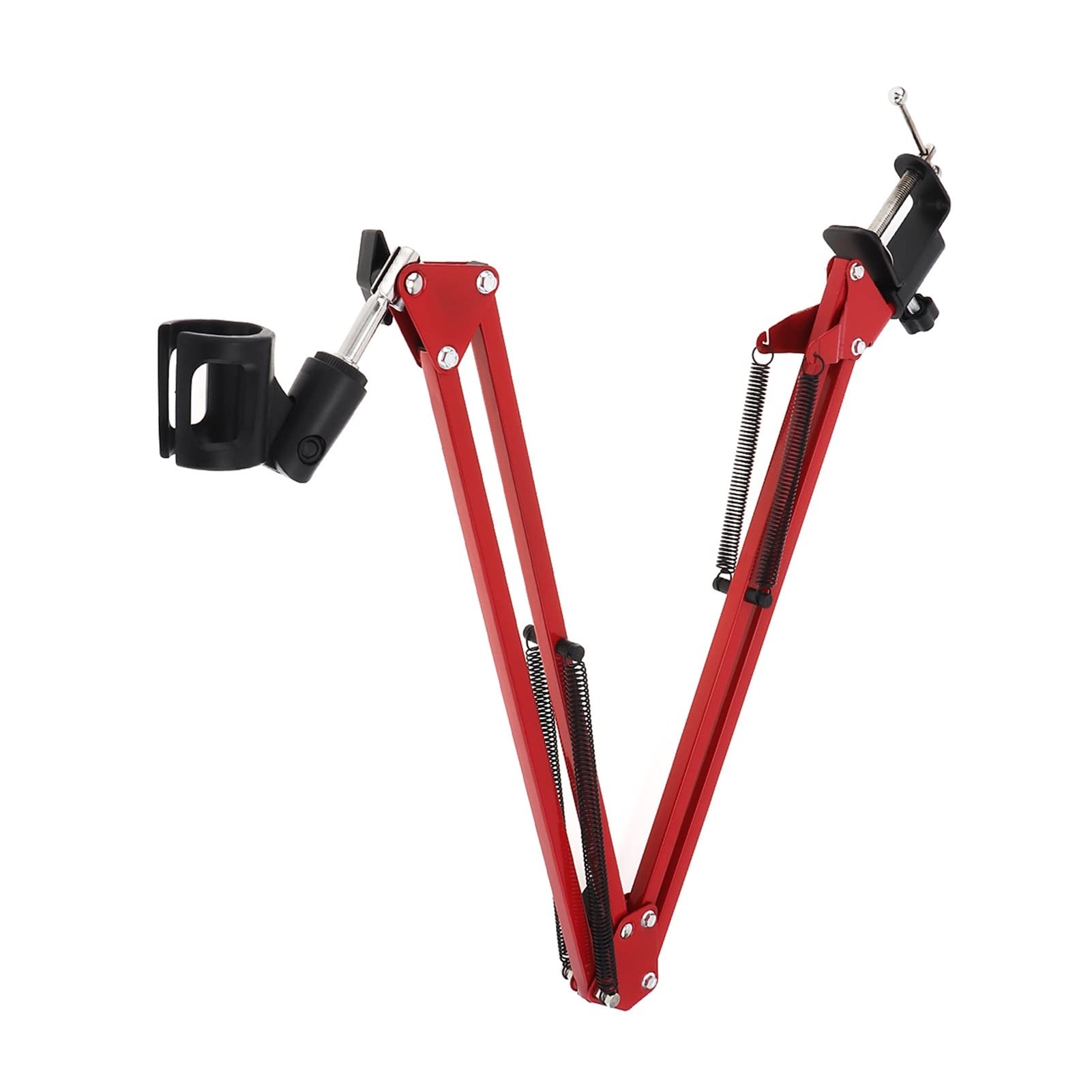 JKXWX Adjustable Metal Microphone Stand - Extendable Suspension Boom Scissor Arm with Mic Clip & Table Mount Clamp for Studio Recording, Podcasting & Live Streaming