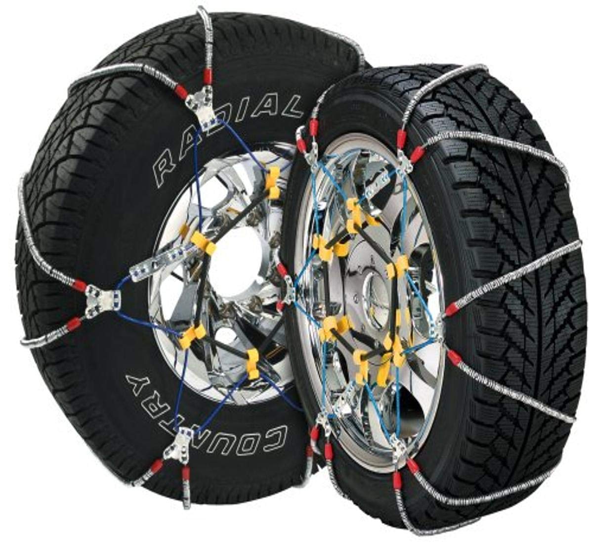 Security Chain Company SZ441 Super Z6 Cable Tire Chains for Cars, Trucks & SUVs - 2-Pack Silver | Winter Snow Traction for Safe Driving on Icy Roads