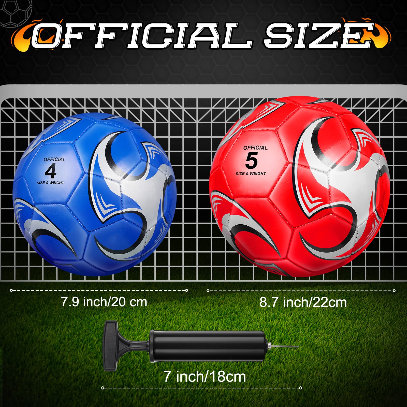 Supervitae 12 Pack Deflated Soccer Balls with Pump - Size 5 Training Balls for Teens & Adults - Perfect for Outdoor/Indoor Practice, School Sports, Birthday Gifts & Back to School Supplies - Great for Team Training, Youth Leagues & Soccer Parties