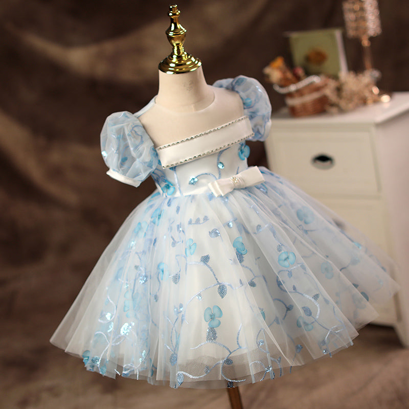 Toddler Girl's Floral Embroidery Princess Dress - Summer Birthday Party & Prom Gown for Baby Girls - Perfect for Special Occasions, Photo Shoots & Dress-Up Play