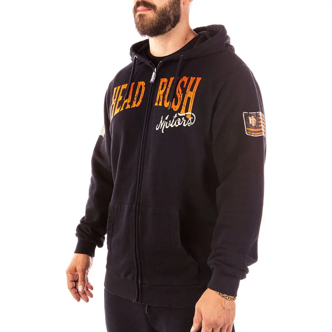 Headrush Men's The Mechanic Zip Up Hoodie - Lightweight Fleece Jacket with Front Pockets for Outdoor Work & Casual Wear
