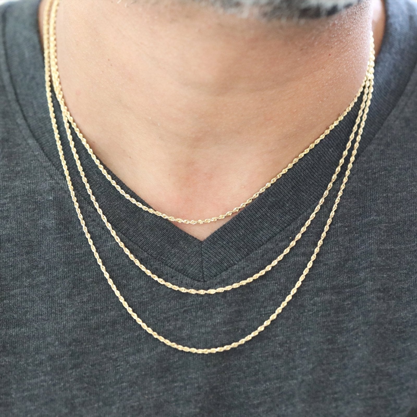 10k Yellow Gold Classic Rope Chain Necklace for Women - Elegant Layering Jewelry for Everyday Wear, Date Nights & Special Occasions