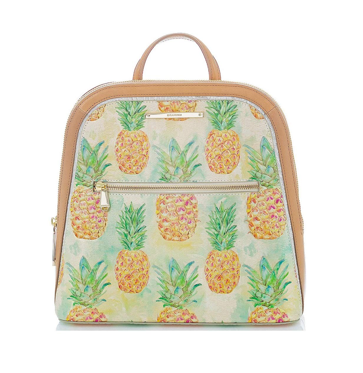 BRAHMIN Women's Pineapple Felicity Backpack - Stylish Leather Handbag for Work, Travel & Daily Use | Pompano Collection in Multi-Colored Design