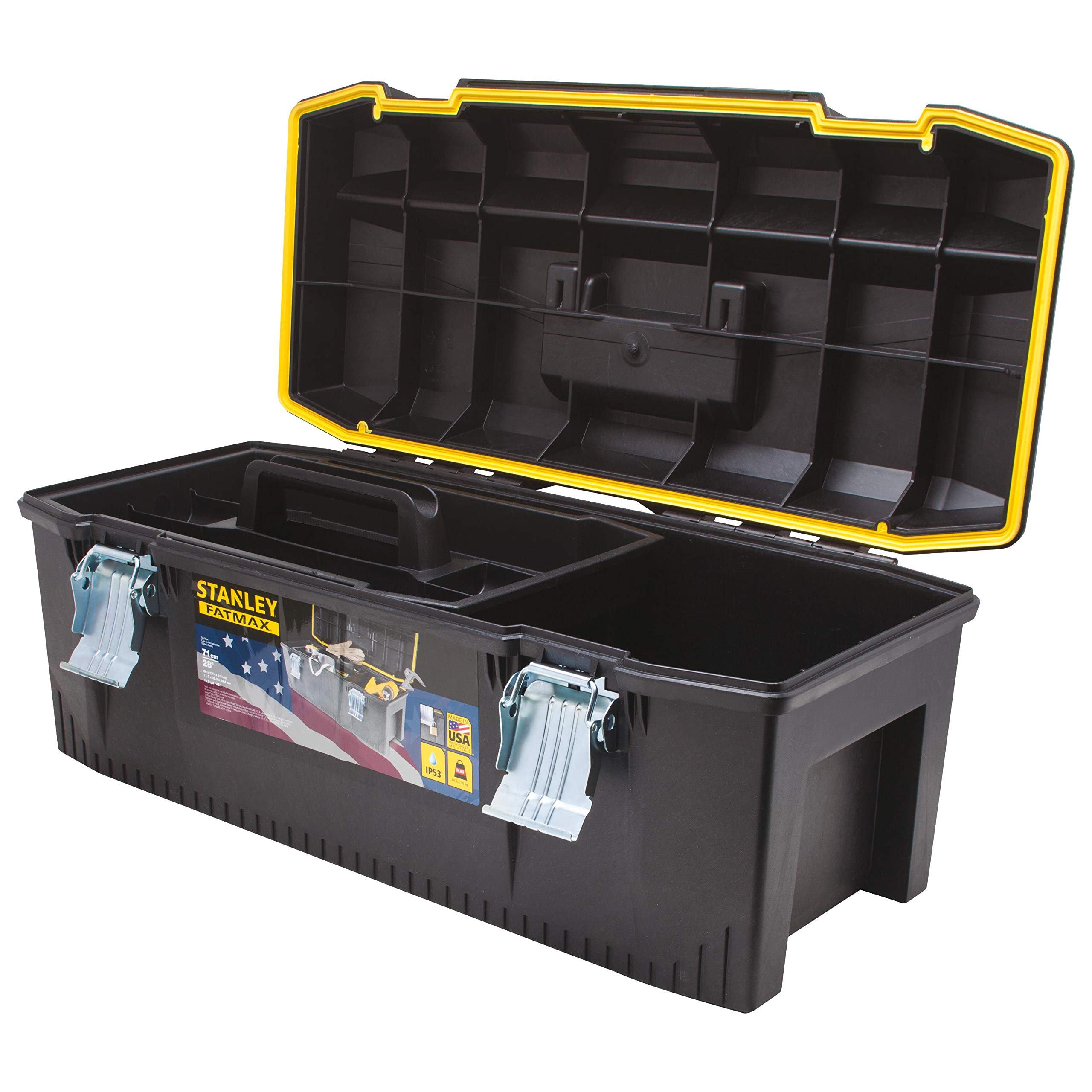STANLEY 28-Inch Structural Foam Tool Box (028001L) - Heavy Duty Storage for Mechanics, Contractors & DIY Projects - Perfect for Garage, Workshop & Job Site Organization