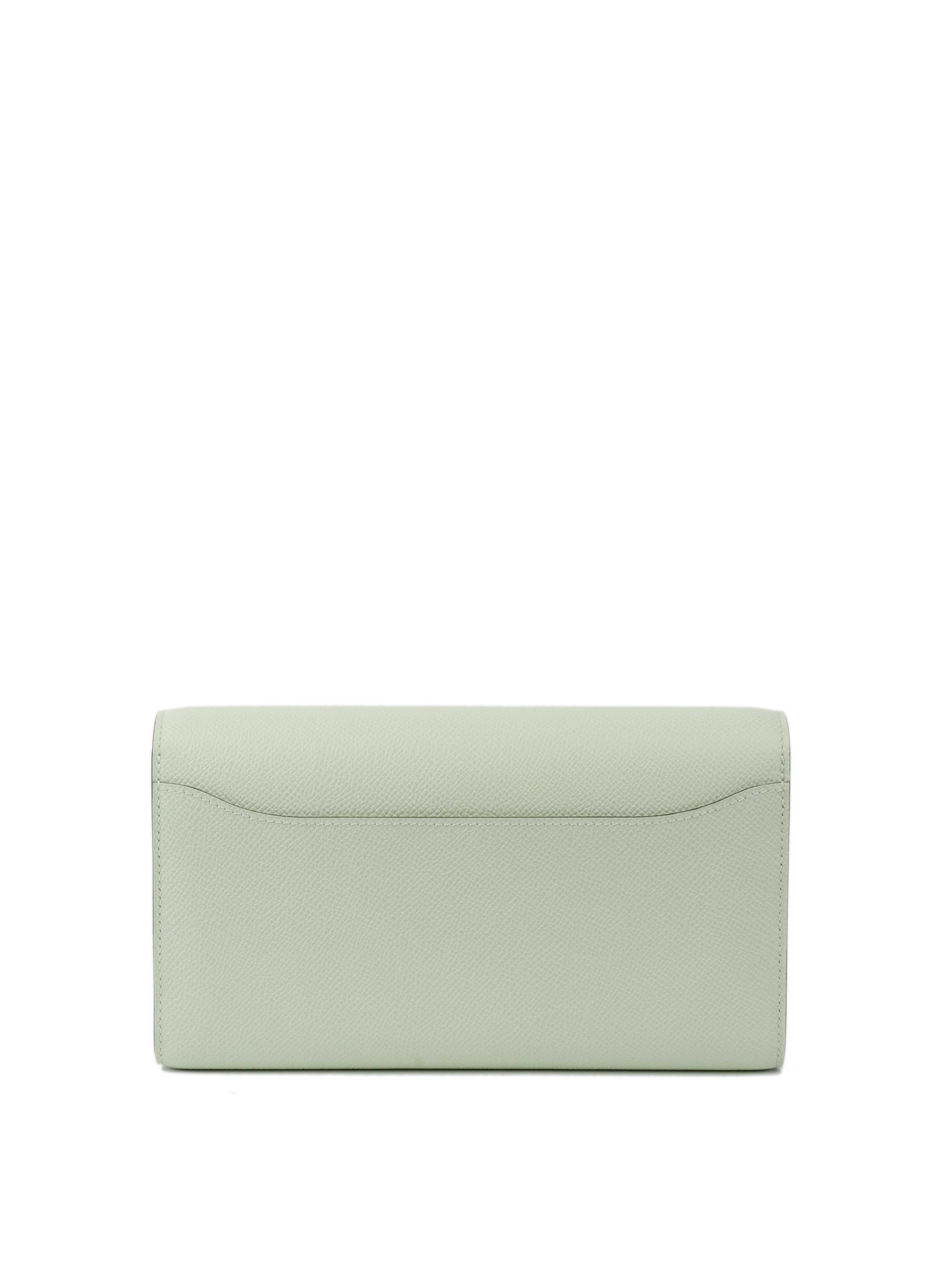Hermes Constance To Go Wallet in Vert Fizz with Palladium Hardware - Compact Luxury Crossbody Bag for Women, Perfect for Everyday Use, Travel & Special Occasions